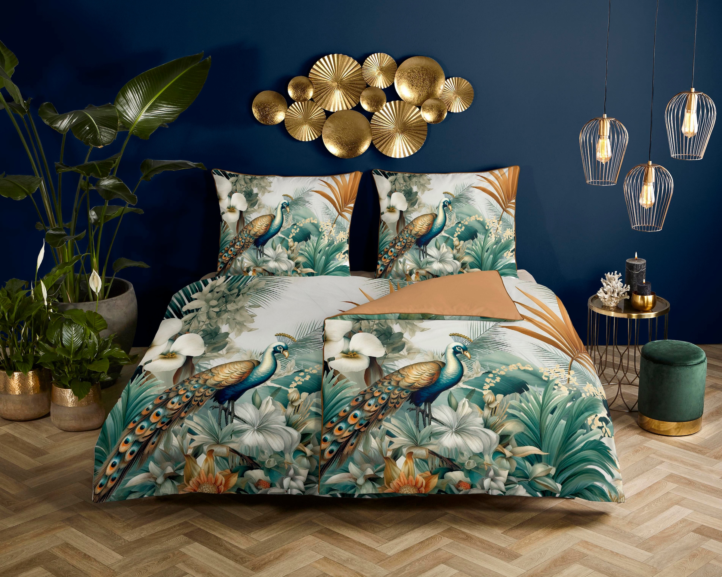 Descanso Wendebettwäsche "Dana1" 2 Stk. tlg. Mako Satin, 135x200, Biese, Re günstig online kaufen
