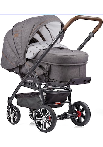 Kombi-Kinderwagen »F4 Air+, schwarz/tabak, grau meliert/Sterne grau«