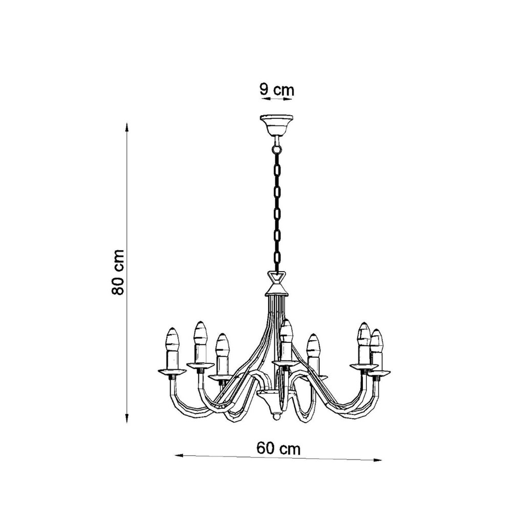 SOLLUX lighting Kronleuchter »MINERWA«, 7 flammig-flammig