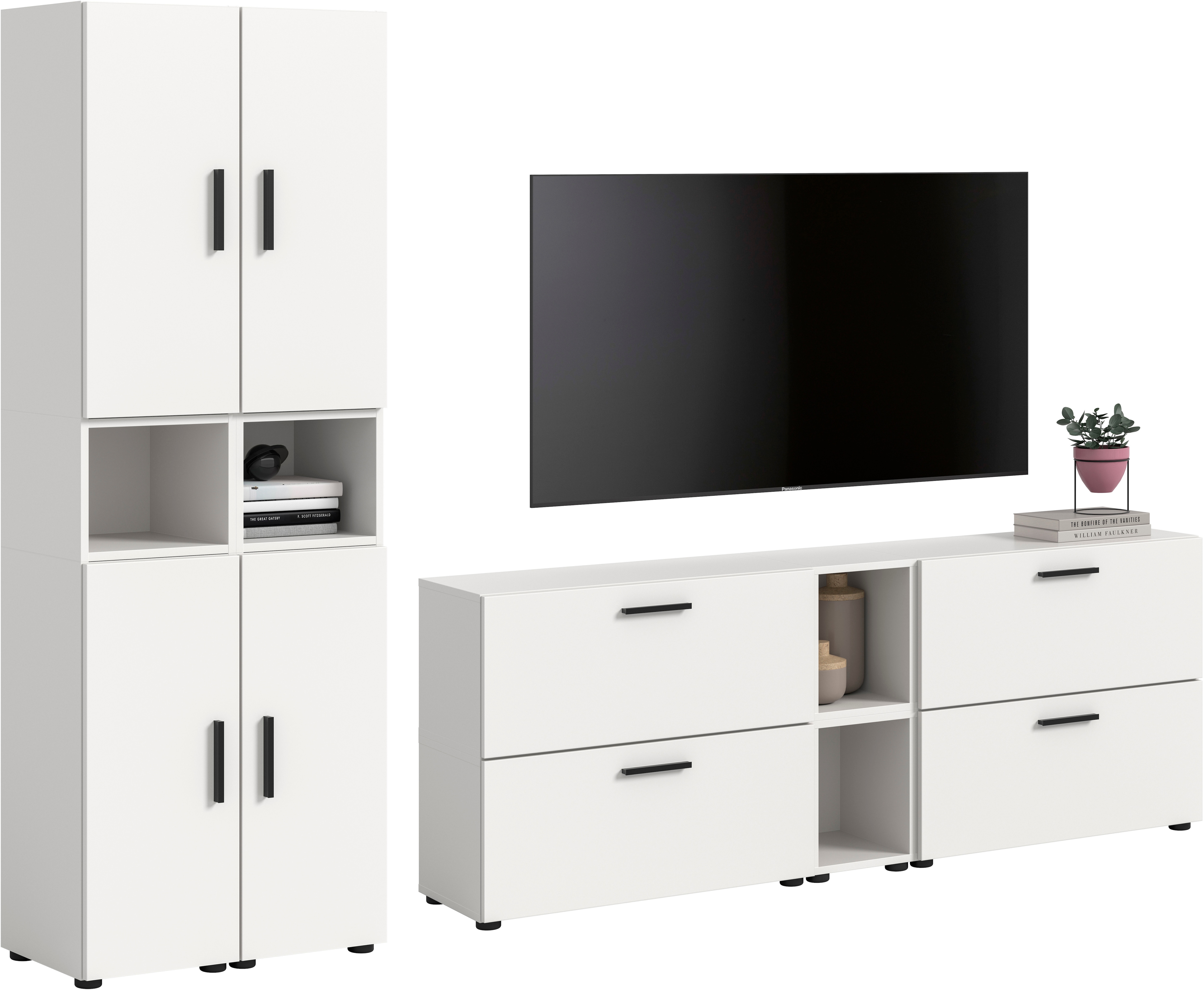 Home affaire Schrank-Set "ENESTE, 12-teilig, in verschiedenen Farben, individuell kombinierbar" verschiedenste Kombinationmöglichkeiten, stehend oder hängend, 4 Stk. tlg.