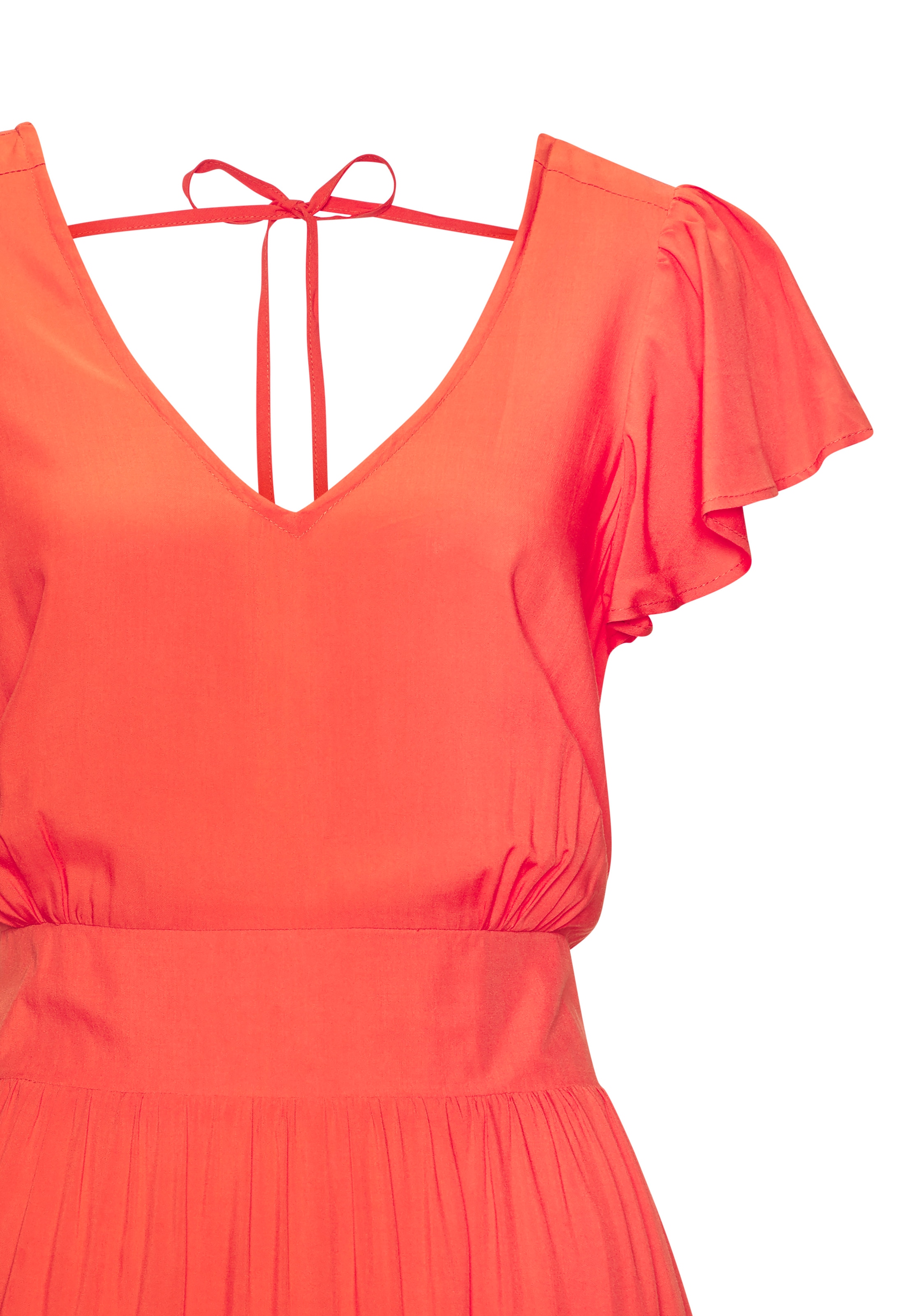 Vivance Midikleid Seitennahttaschen mit V-Ausschnitt, Sommerkleid aus Webware
