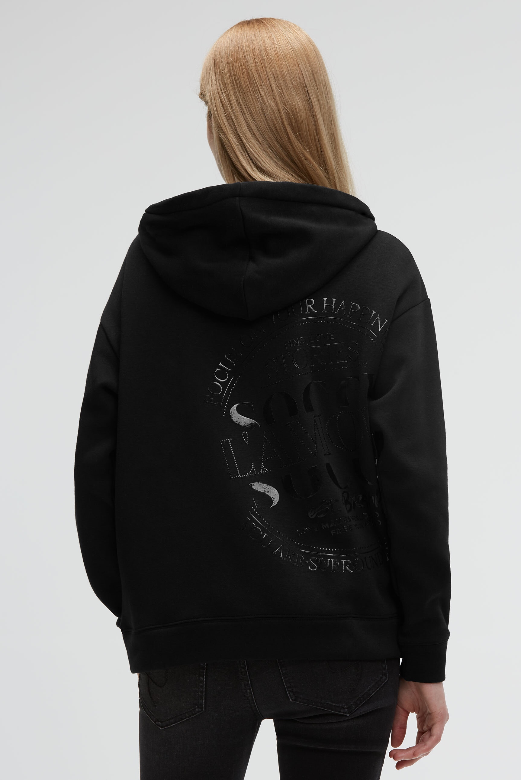 SOCCX Kapuzensweatjacke mit Glitzersteinchen günstig online kaufen