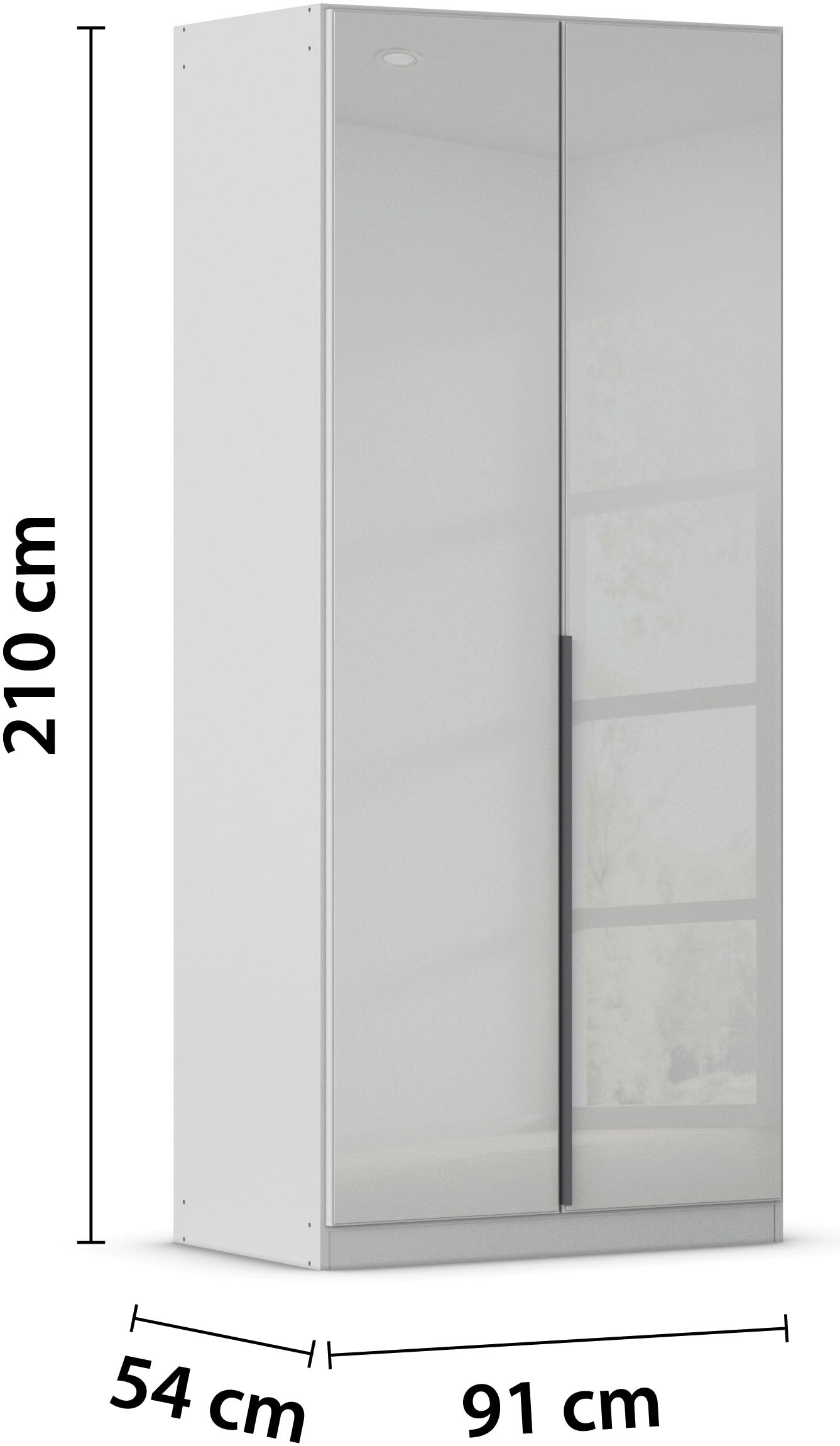 OTTO home Drehtürenschrank »Kleiderschrank Kleiderschränke Schrank Garderobe AGORDO mit Glasfront« in zwei Griff-Farben, Breiten 91-360 cm,  durchdachte Innenausstattung, in 7 Breiten und 2 Höhen MADE IN GERMANY