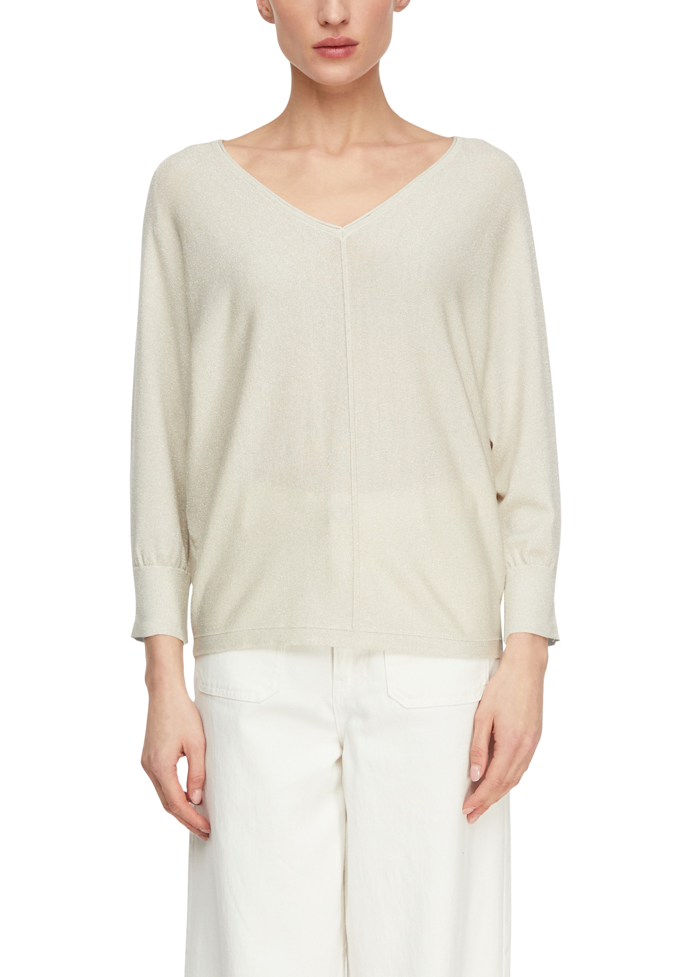 Comma 3/4 Arm-Pullover mit V-Ausschnitt und aus Viskose