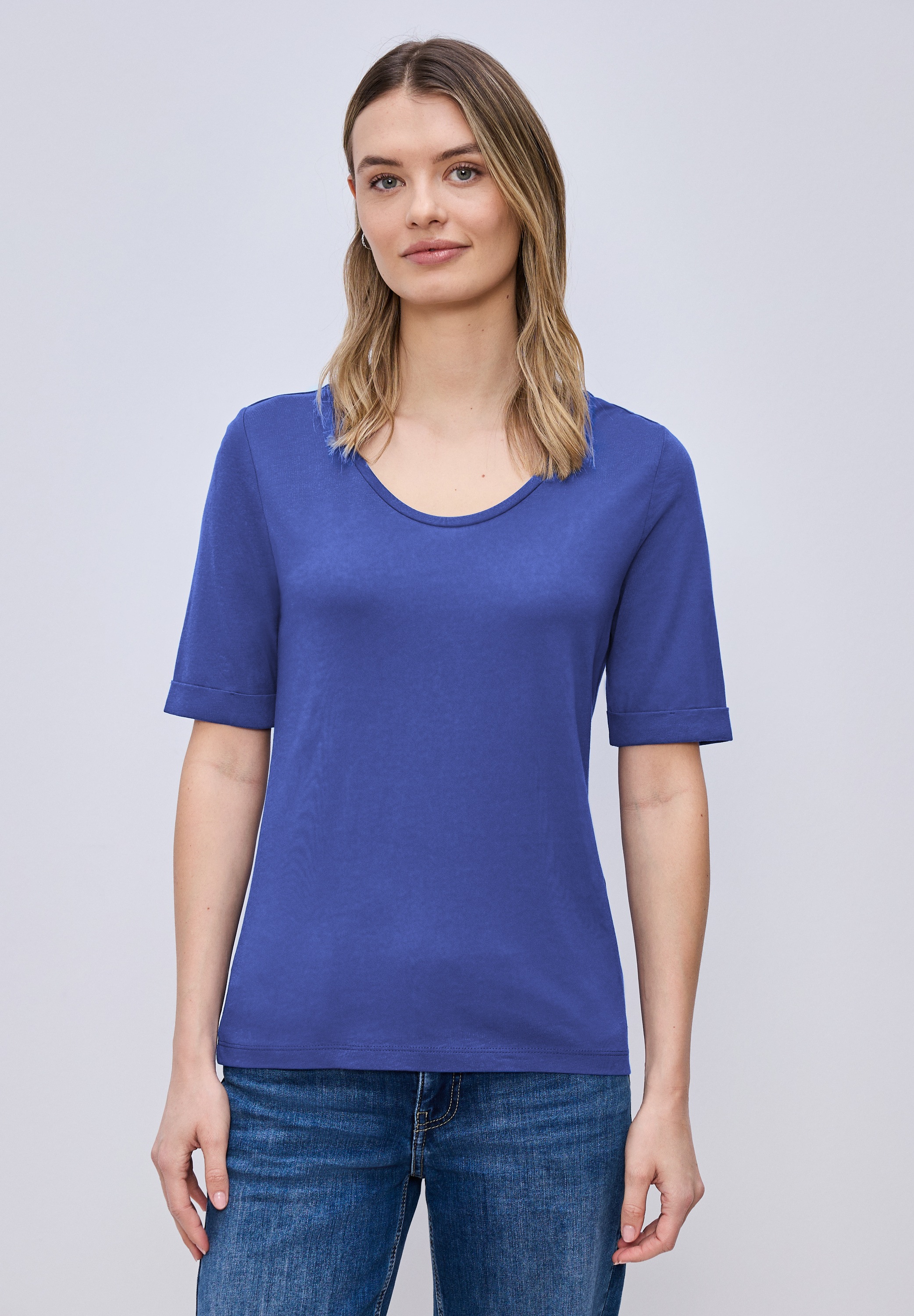 STREET ONE T-Shirt mit V-Ausschnitt