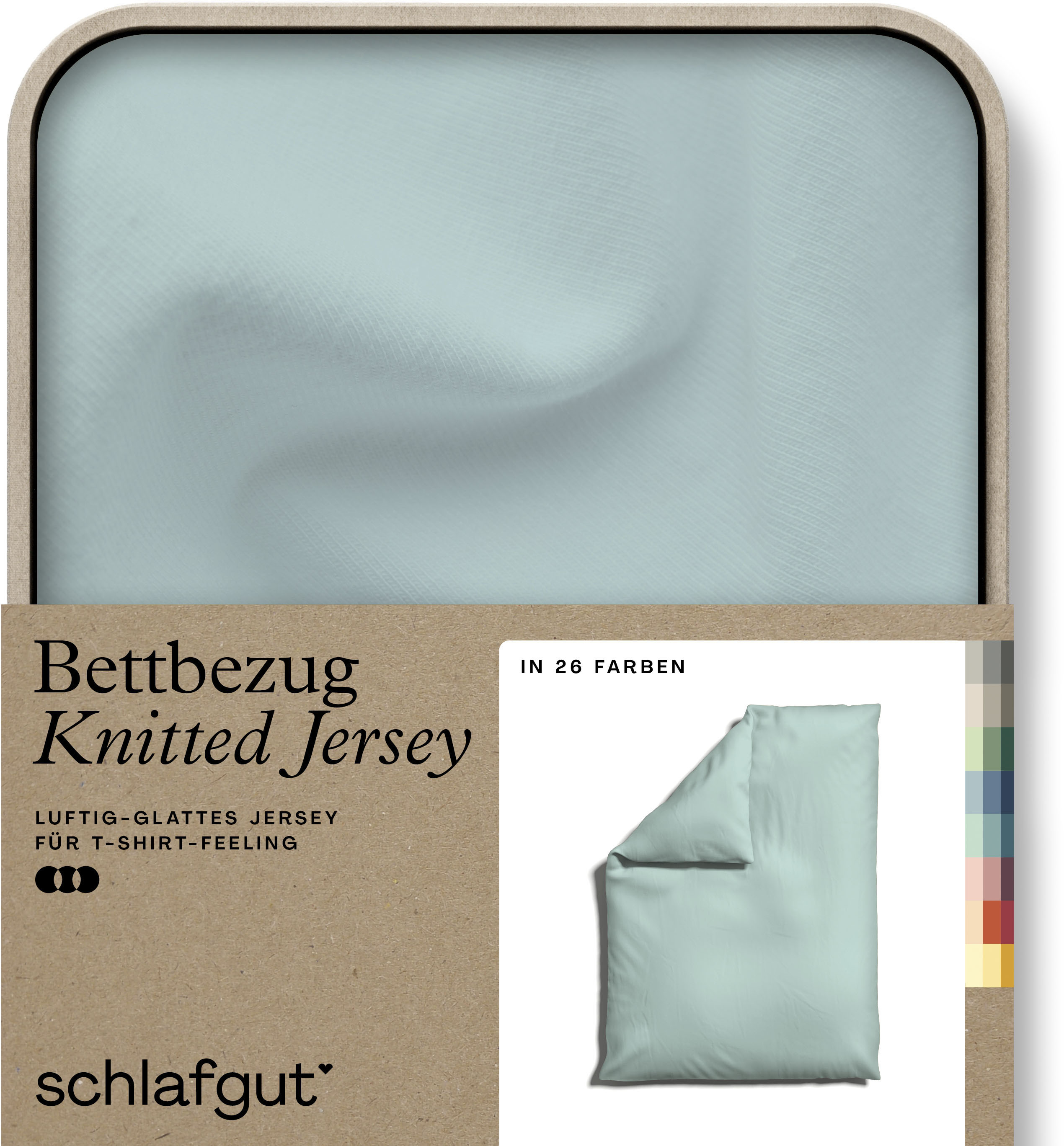 Schlafgut "Premium Bettbezug Knitted Jersey (1 St)" Ton-in-Ton Reißverschluss, Bio-Baumwolle mit Elasthan, Uni, OEKO Tex