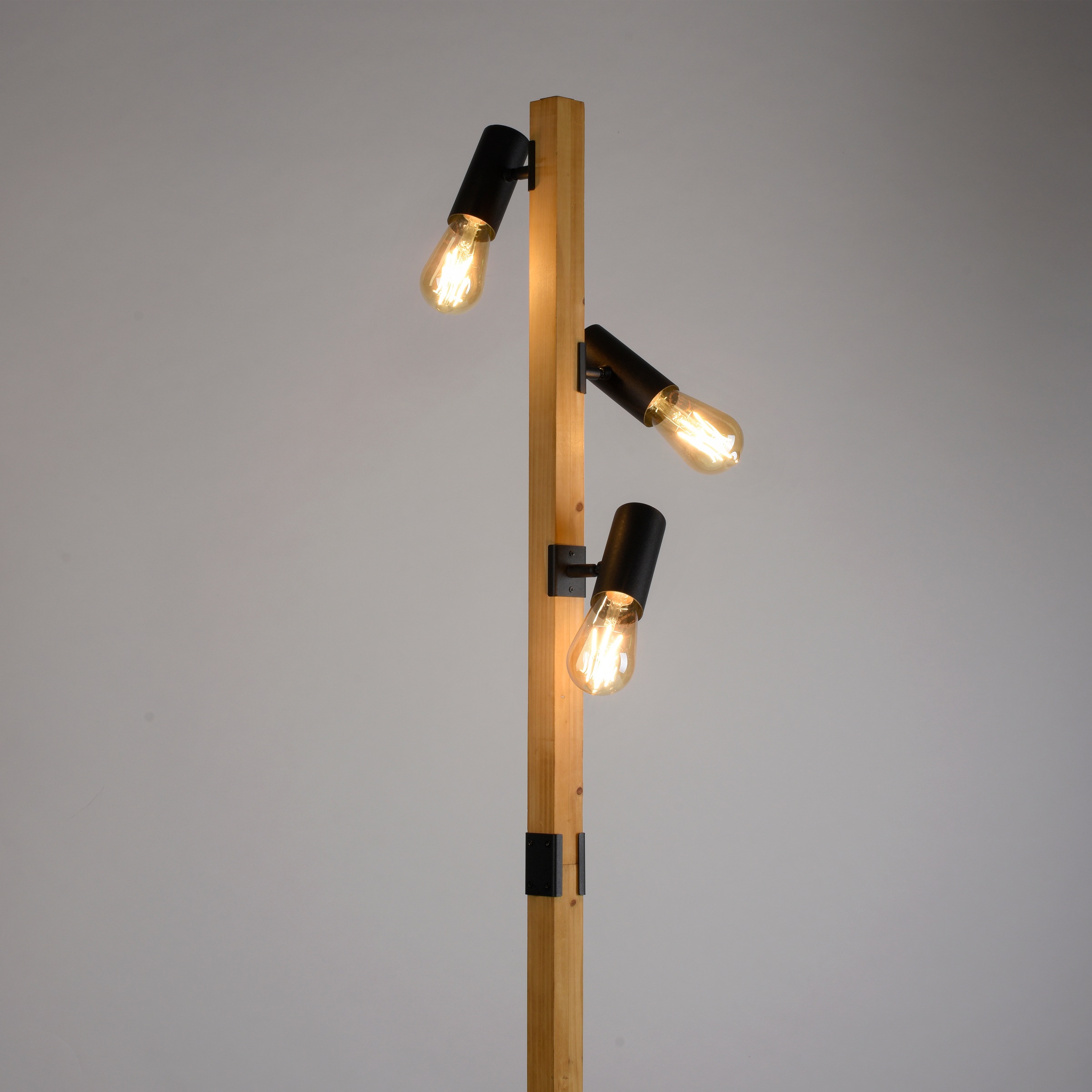 JUST LIGHT Stehlampe "PILON", schwarz, 3, 1 Stk., Leuchten, ExklusiveE27, Schalter, Fußschalter, Stehlampe 3
