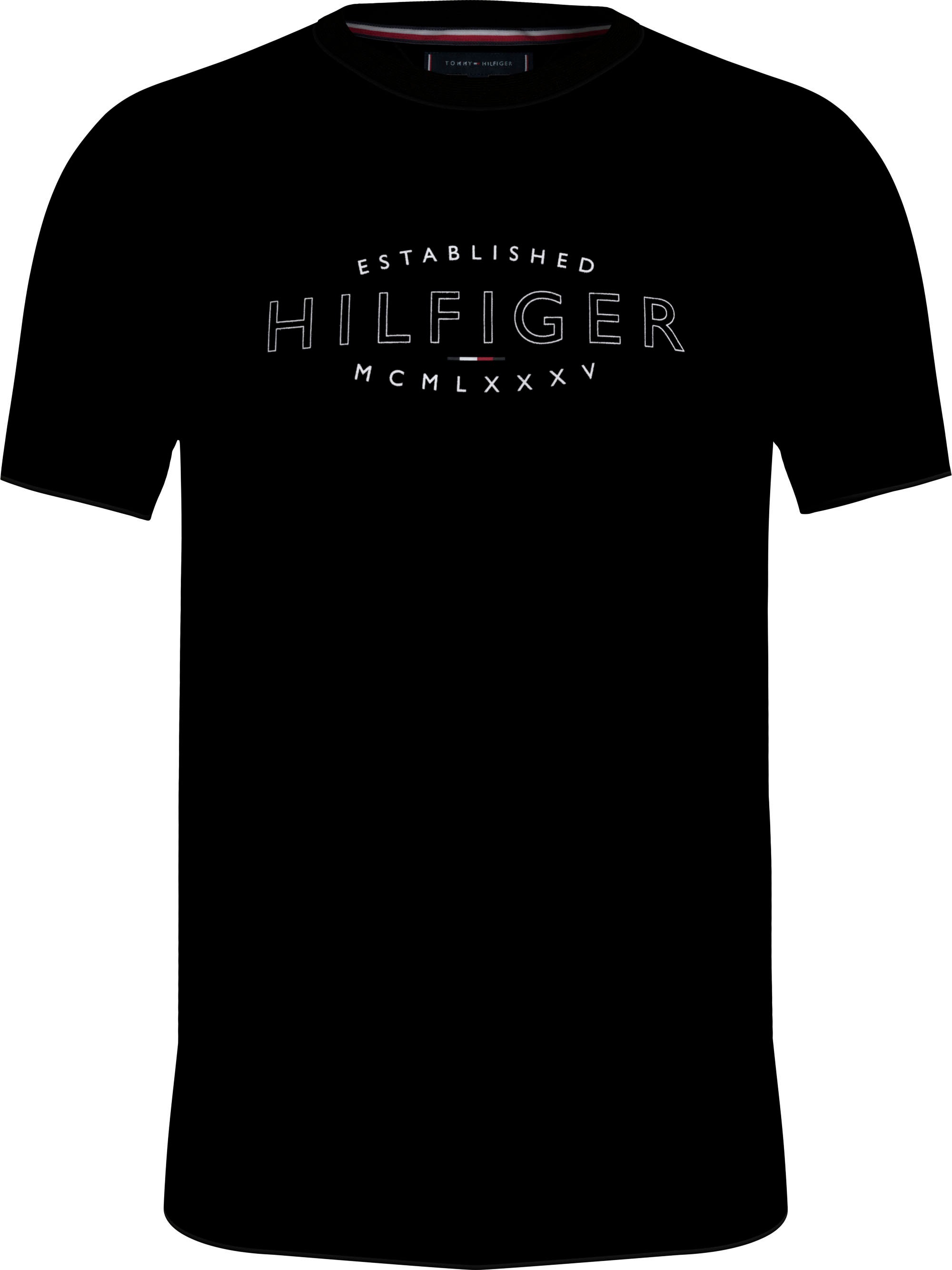 Tommy Hilfiger Rundhalsshirt »HILFIGER CURVE LOGO TEE«, mit Logostickerei am Ärmel kaufen