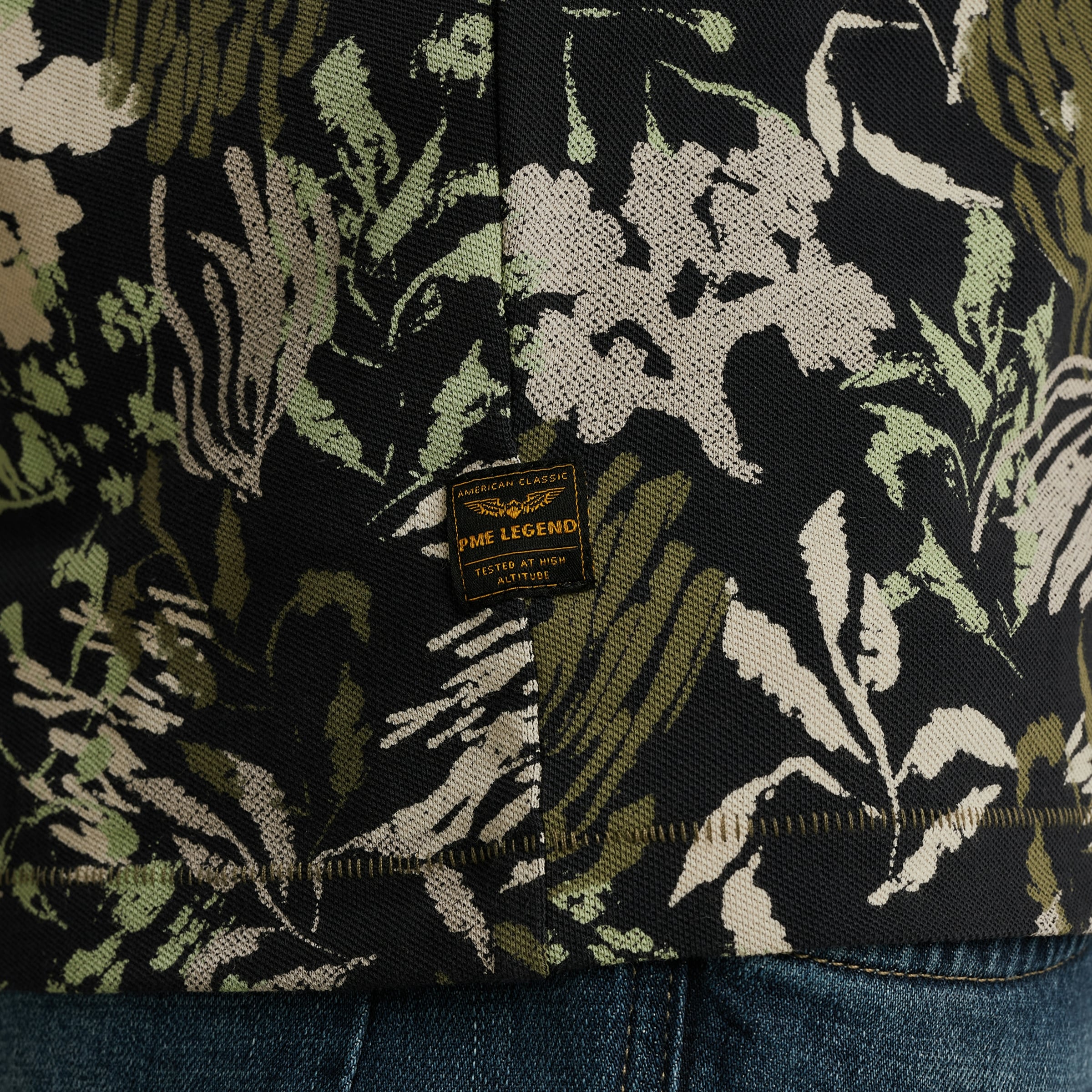 PME LEGEND Poloshirt »Short sleeve polo printed fine pique«, mit floralen Muster