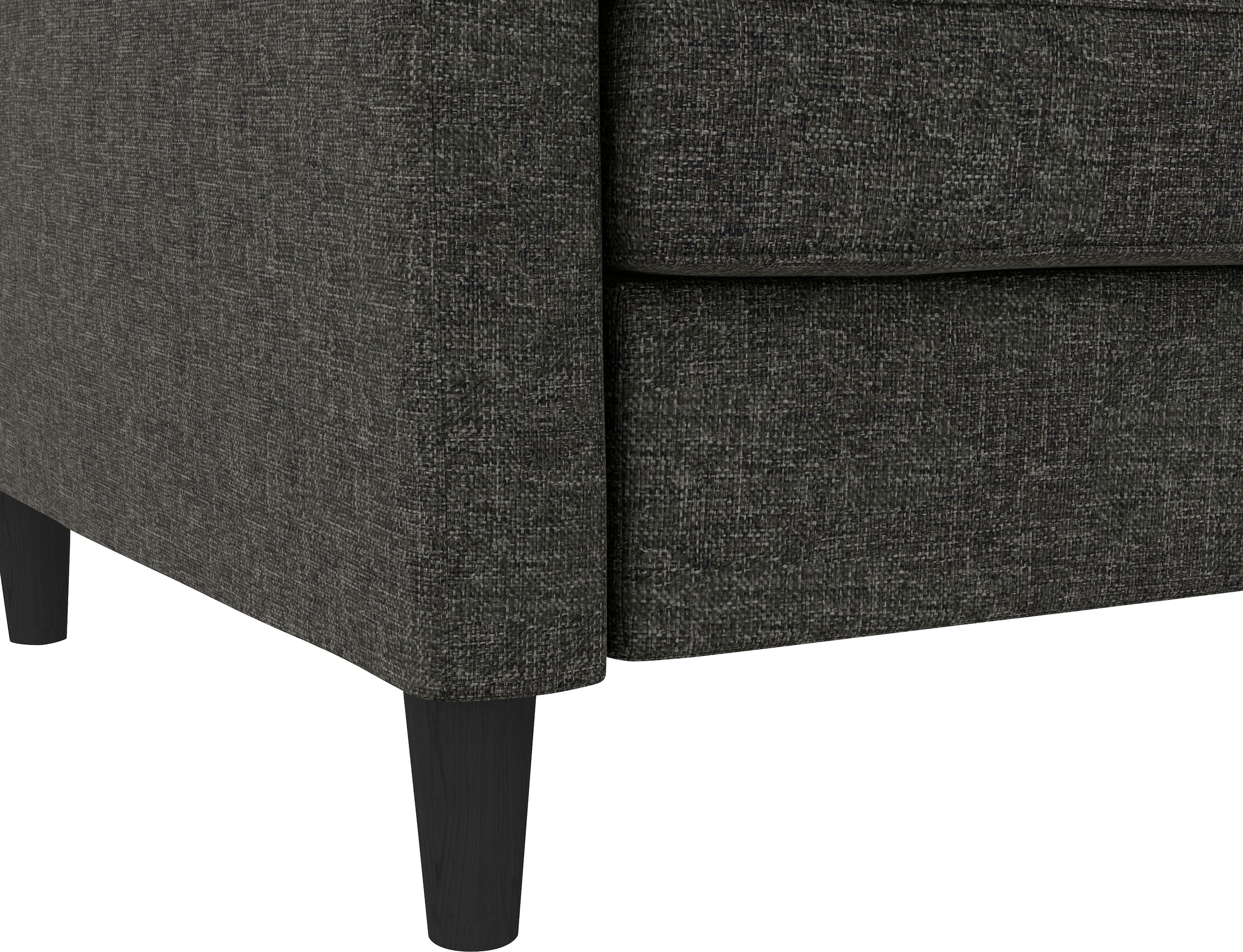 Dorel Home Ecksofa mit Schlafffunktion, Recamiere mit Stauraum beidseitig montierbar, Rückenlehne 2-teilig und 3-fach verstellbar