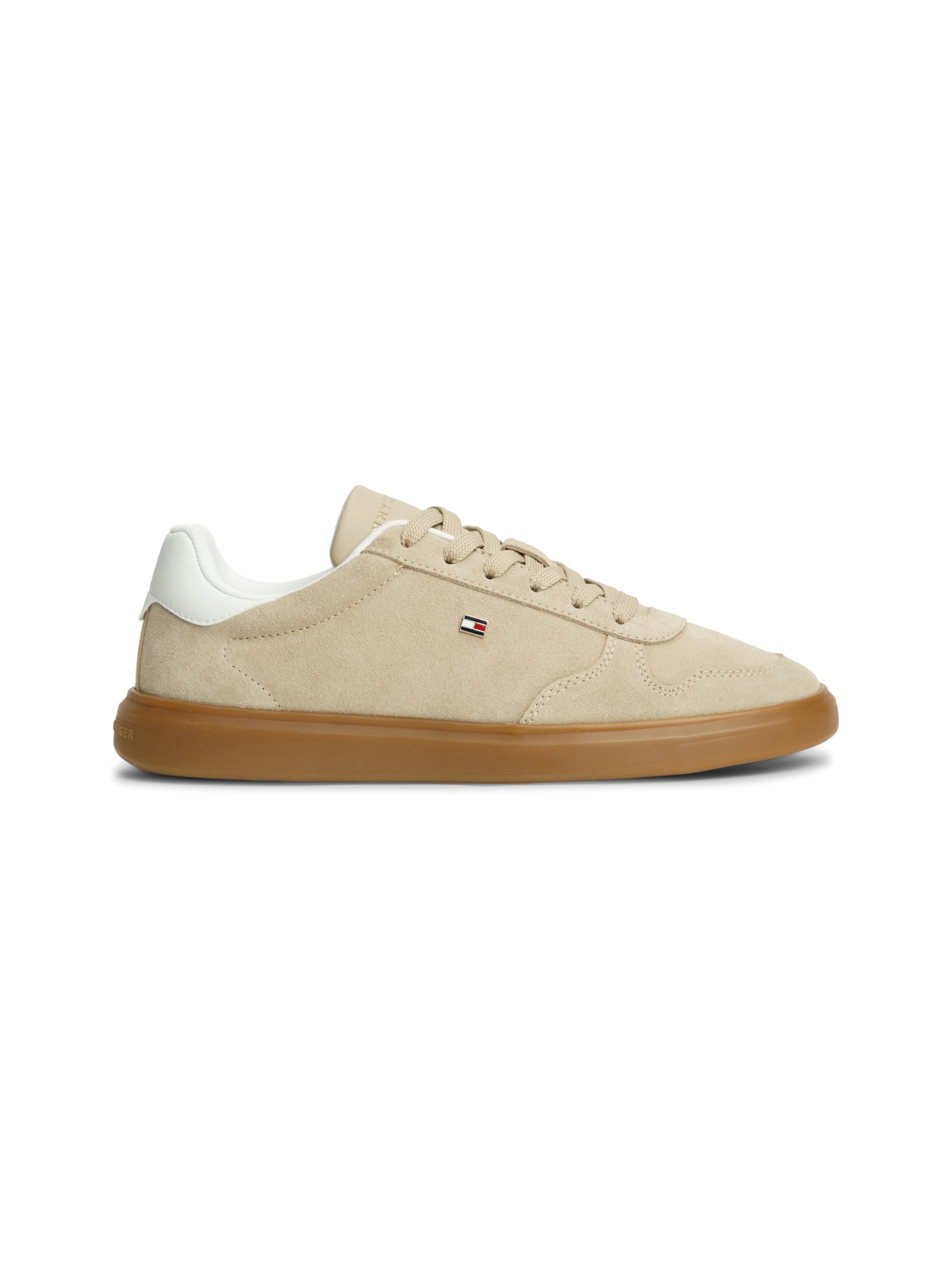 Tommy Hilfiger Plateausneaker »TH ICON COURT LIGHT SUEDE«  Freizeitschuh, Halbschuh, Schnürer mit Kontrastbesatz