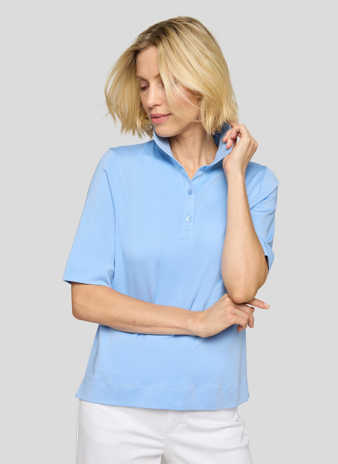 Print-Shirt RABE "T-Shirt", Damen, Gr. 44, hellblau, 100%Baumwolle, tailliert, Shirts 3