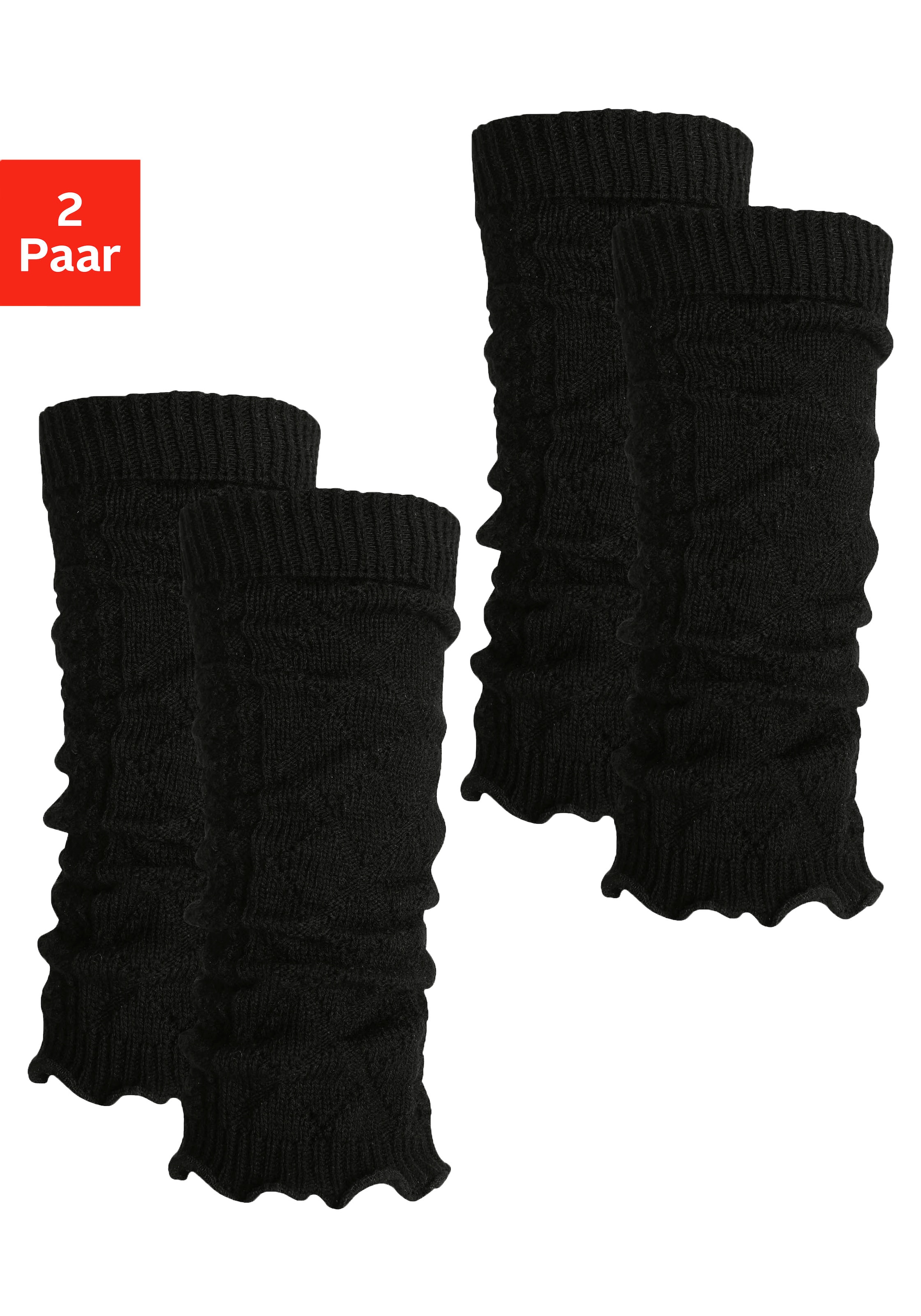 Stulpensocken, (Packung, 2 Paar), mit Zopfstrickmuster