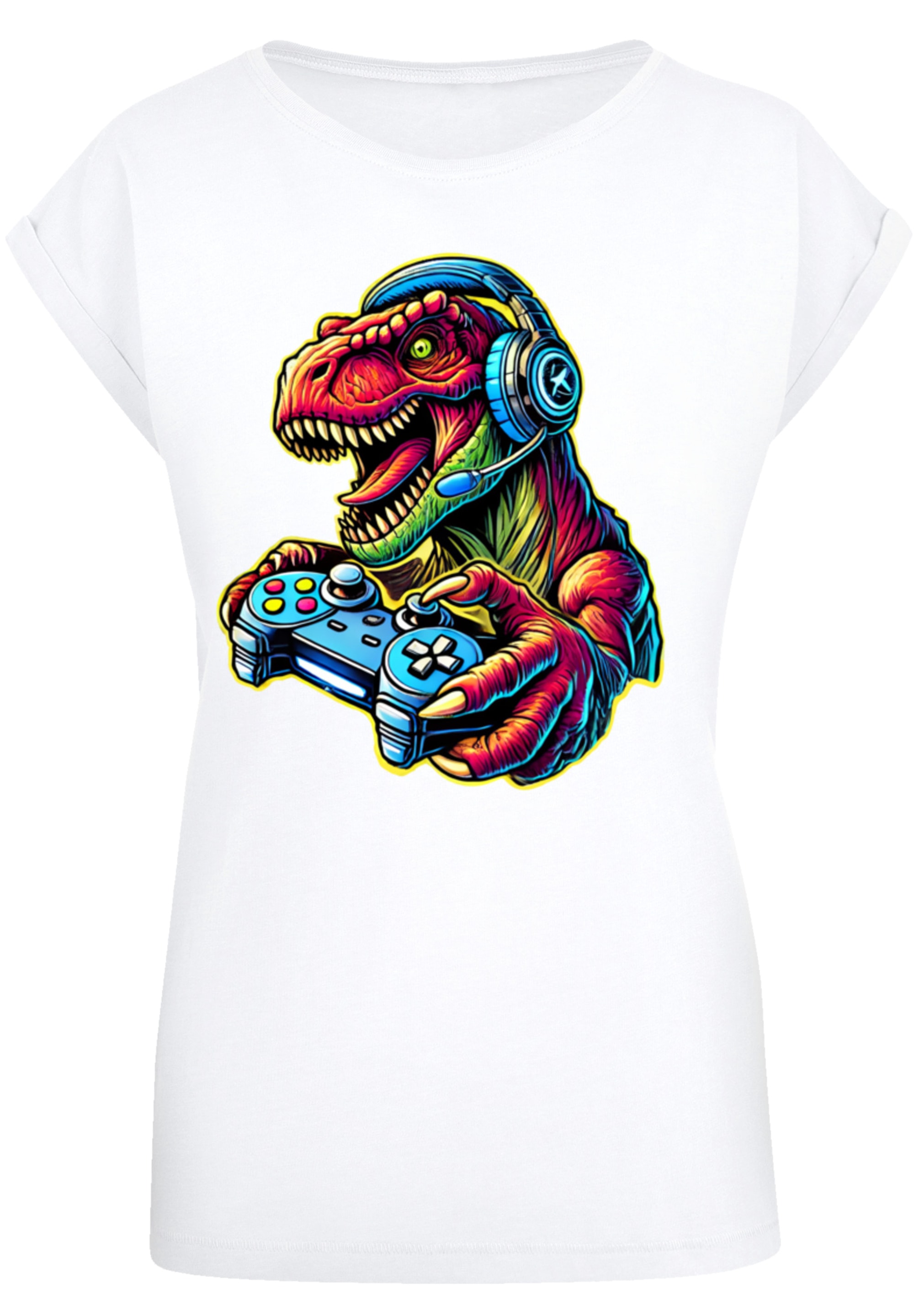 F4NT4STIC T-Shirt »Dinosaurier Gamer«, Premium Qualität