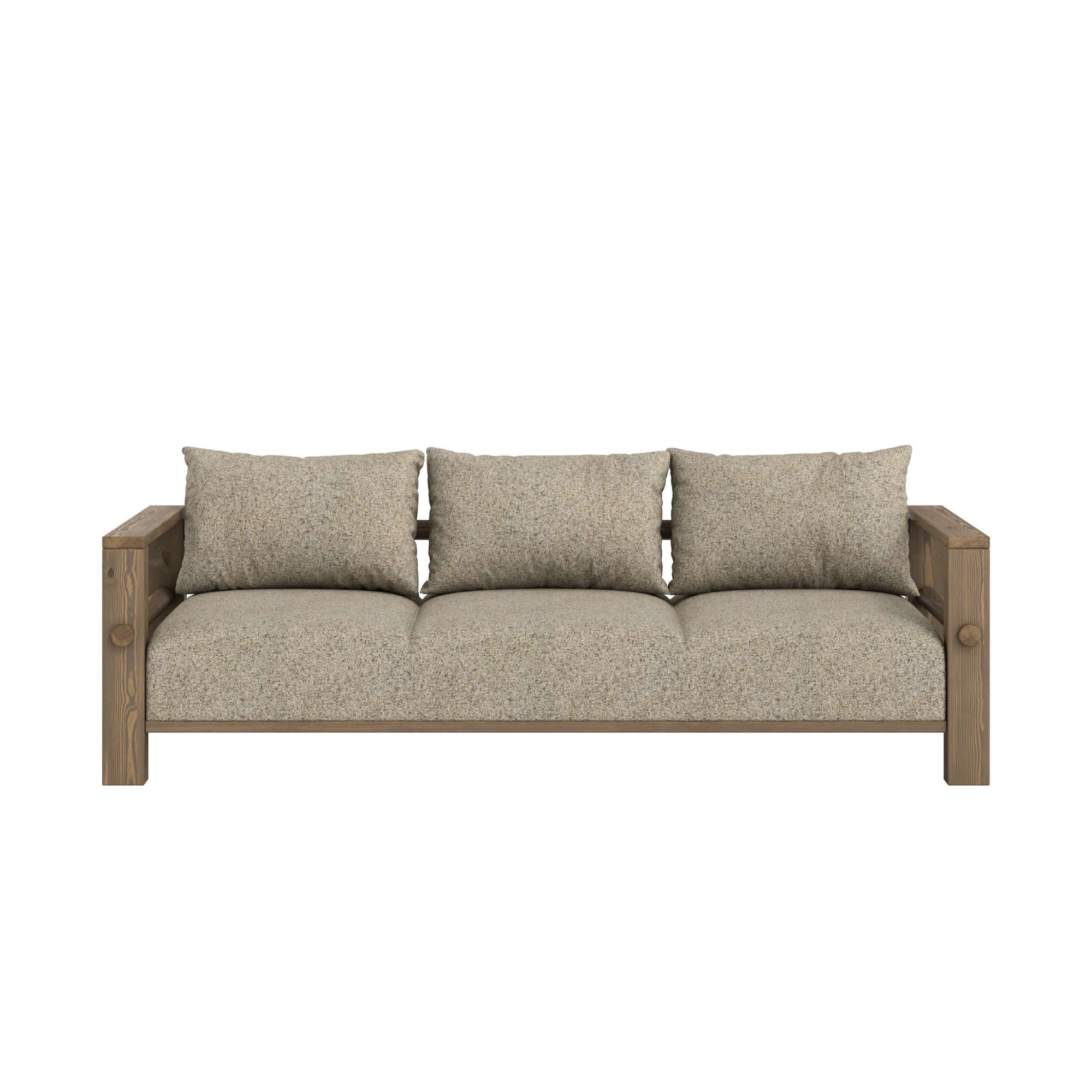 Karup Design Sofa "Bare Sofa, Schlafsofa mit Boxspring, 3-Sitzer, Couch, Bettfunktion" Boxspring-Matratze mit Sprungfedern, 3 Rückenkissen, Made in Europe