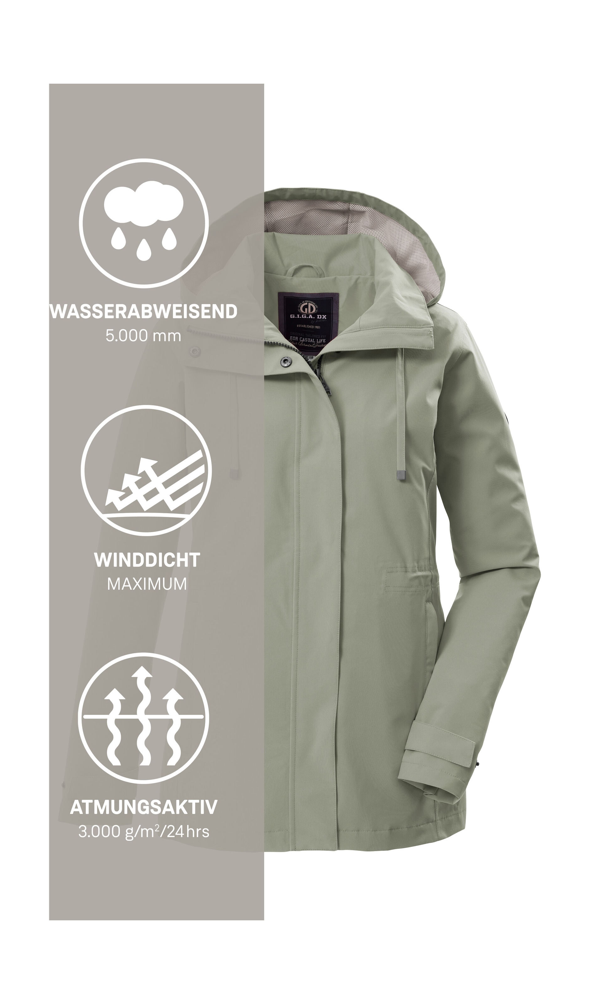 G.I.G.A. DX by killtec Funktionsjacke »GS 106 WMN JCKT« Winddichte, wasserabweisende Damenjacke mit verstellbarer Passform