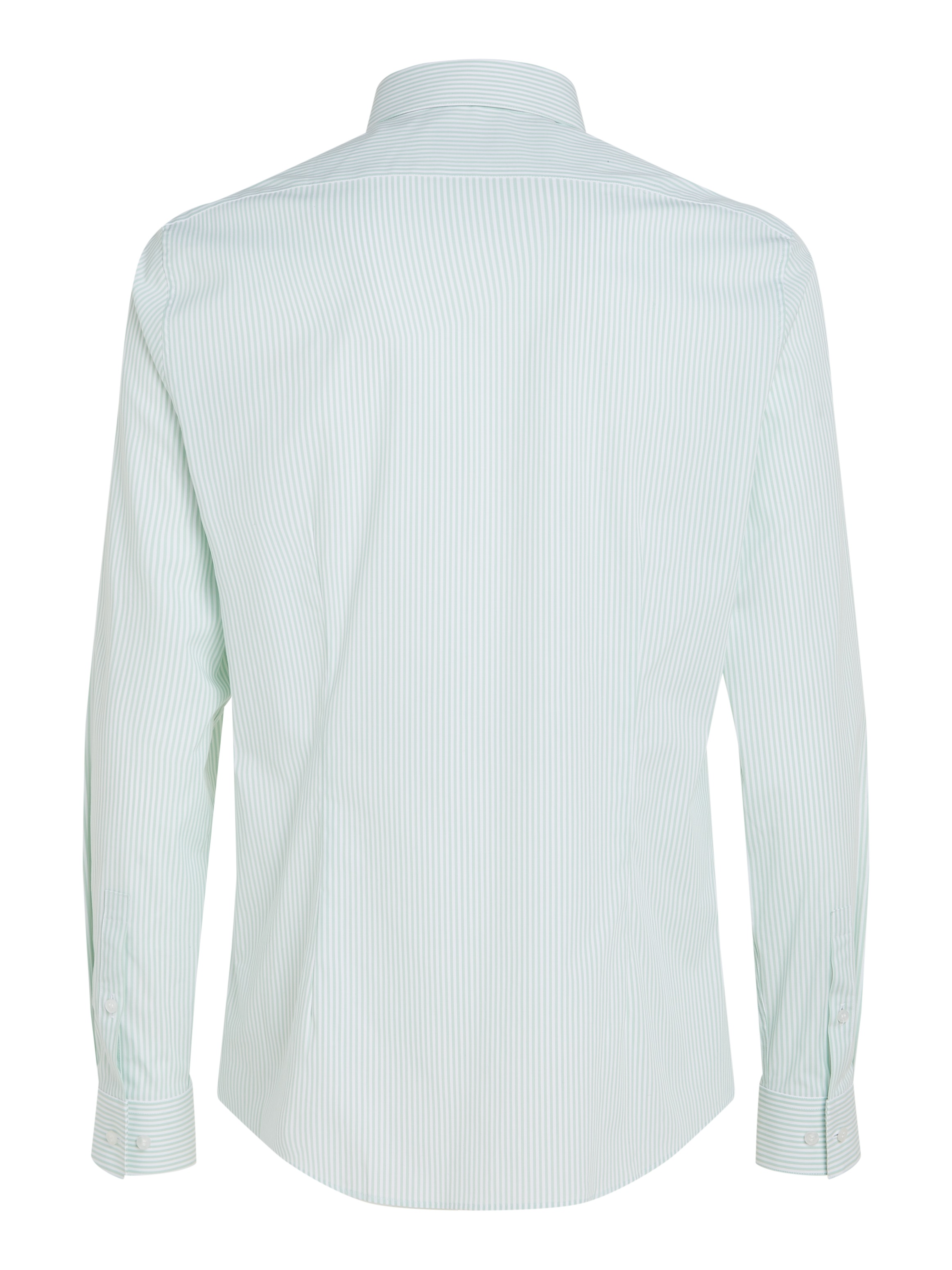 Calvin Klein Langarmhemd »POPLIN STRIPE SLIM SHIRT« mit Logoprägung