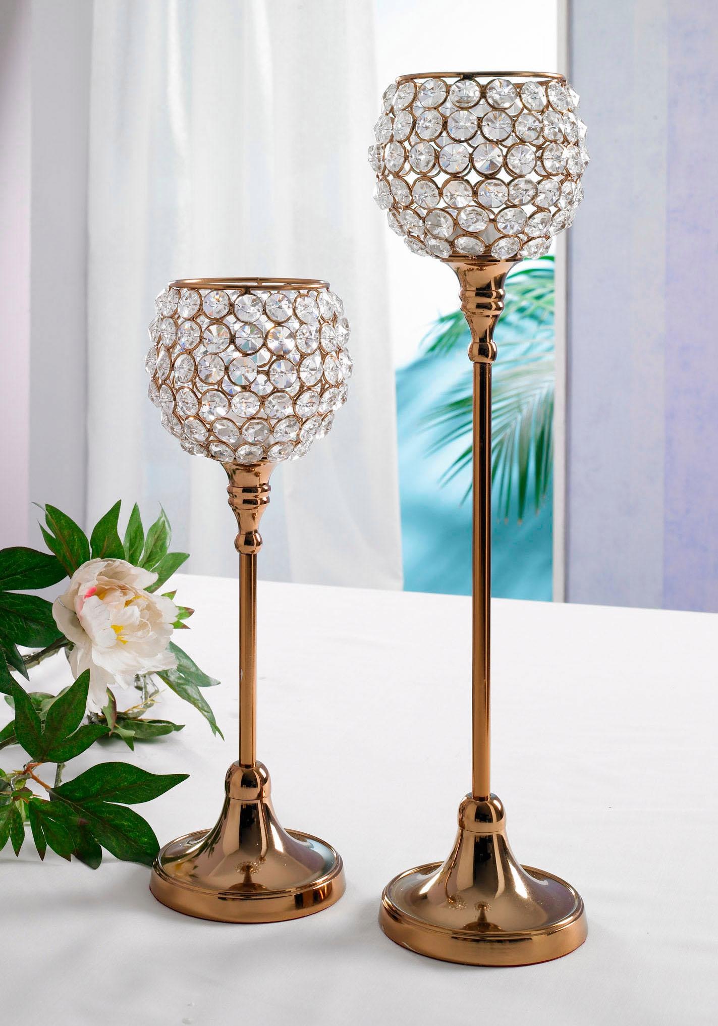 Home affaire Teelichthalter "Kristall" günstig online kaufen