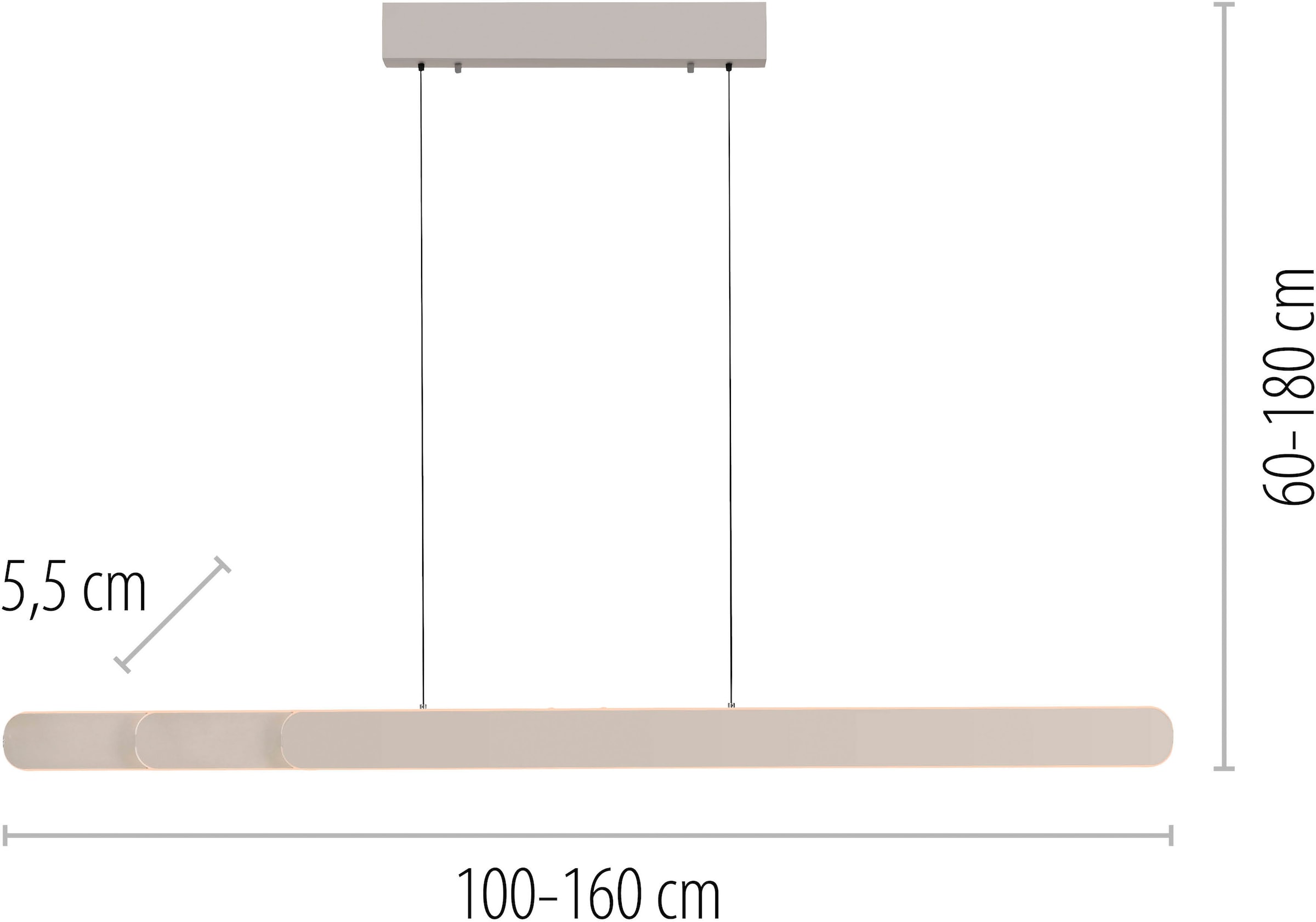 SCHÖNER WOHNEN-Kollektion LED Pendelleuchte »ADRIANA ROUND« LED-Board 1 Stk. warmweiß - kaltweiß SCHÖNER WOHNEN Kollektion, Touchdimmer, Comfort-Lift, Memoryfunktion
