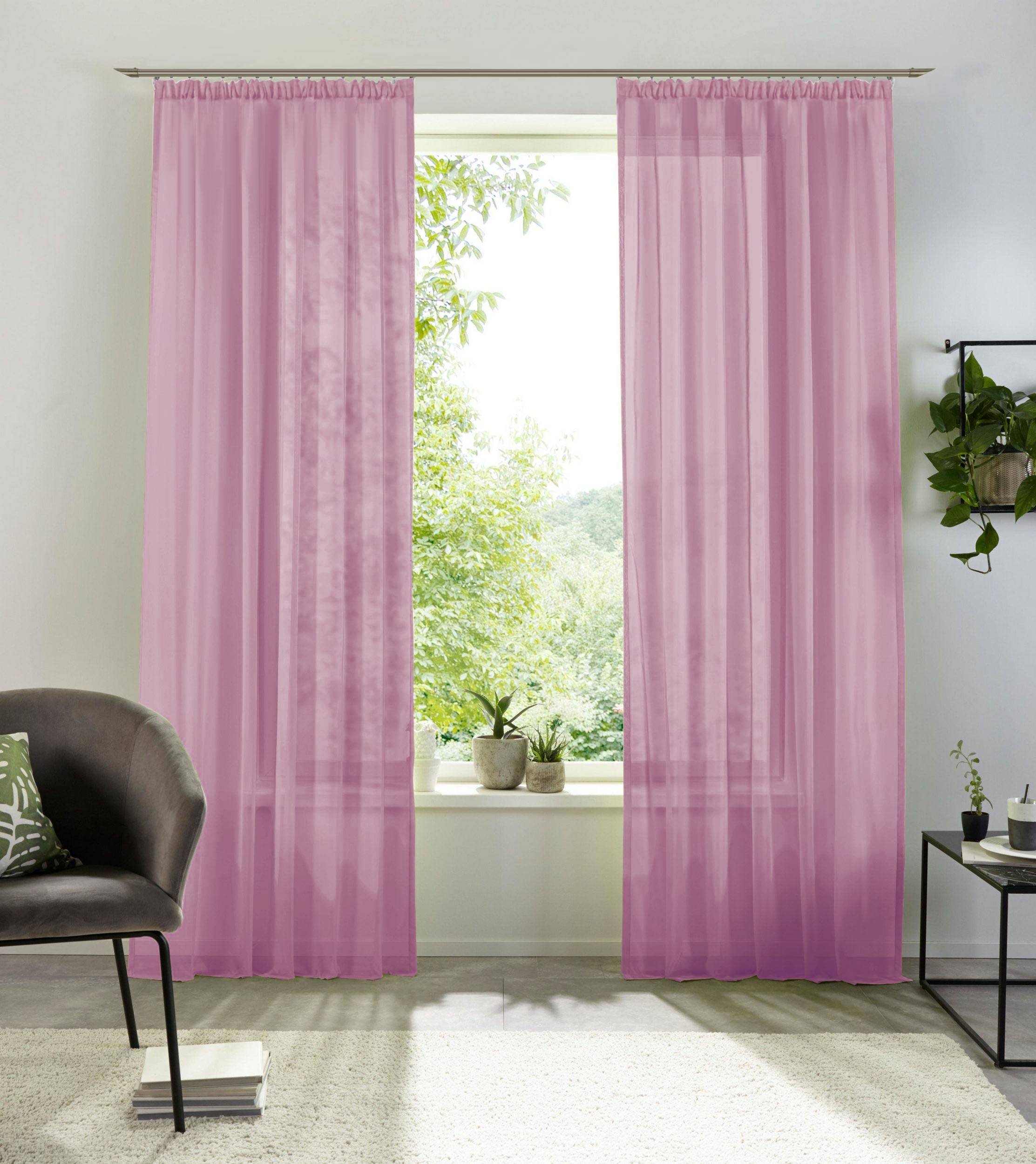 my home Gardine "XANA mit Ösen, Kräuselband oder Schlaufen" Kräuselband 1 S günstig online kaufen