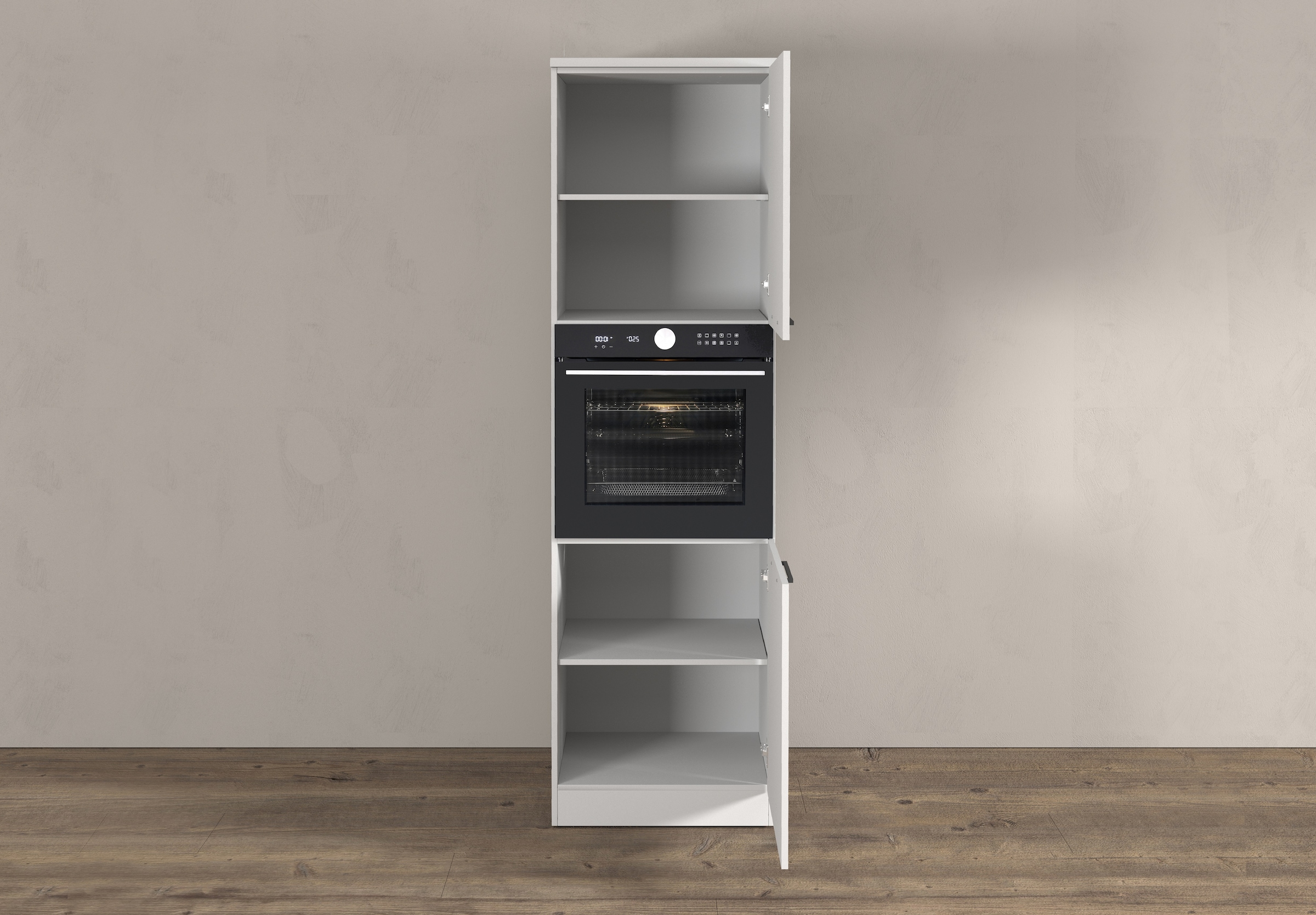 KOCHSTATION Backofenumbauschrank »Luna, Backofenschrank, Backofen-Hochschrank, Made in Italy« B/T/H: 60×60×214,5 cm, Oberplatte mit 25 mm Stärke