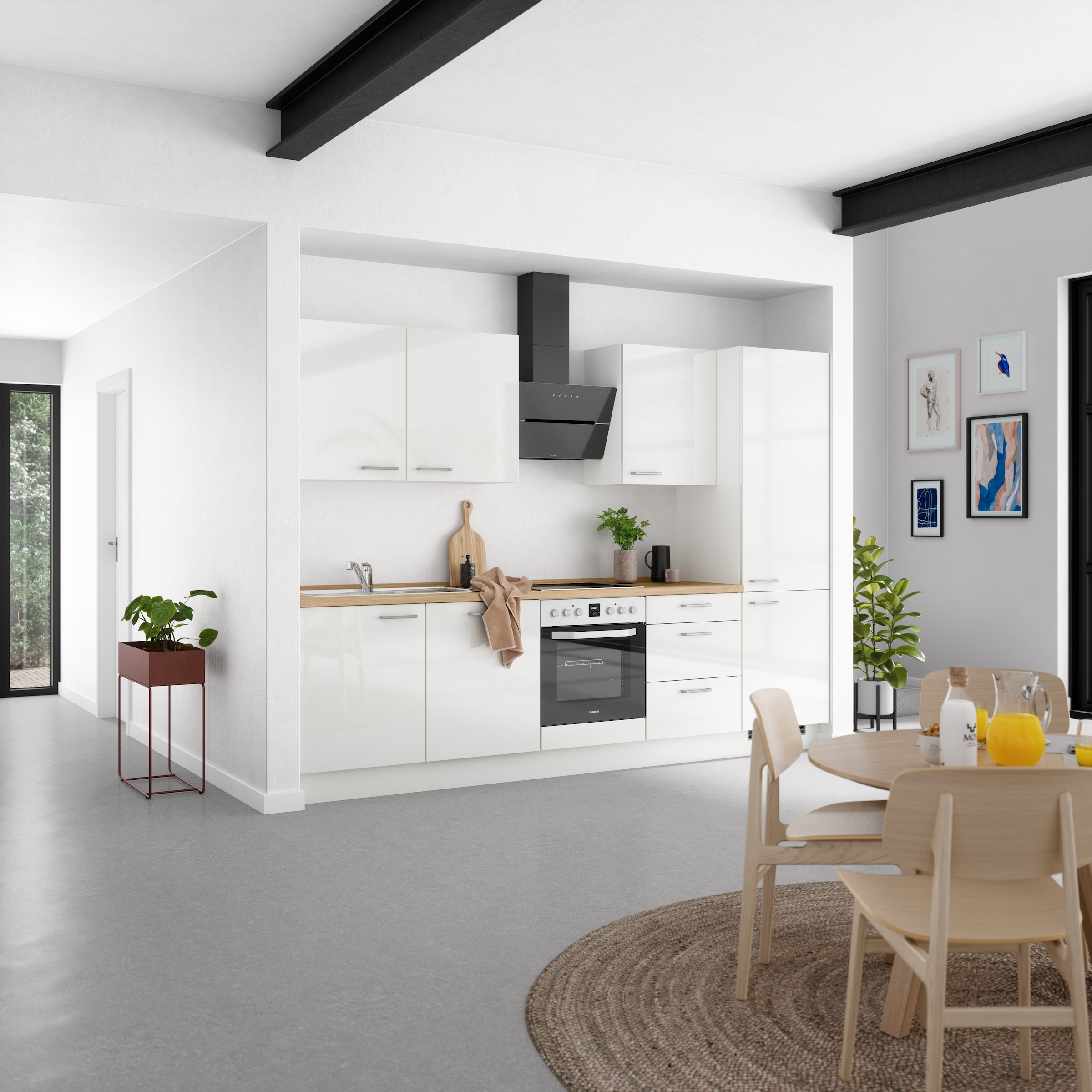 nobilia® Küchenzeile »"Flash II"« vormontiert, Ausrichtung wählbar, Breite 300 cm, wahlw. mit E-Geräten