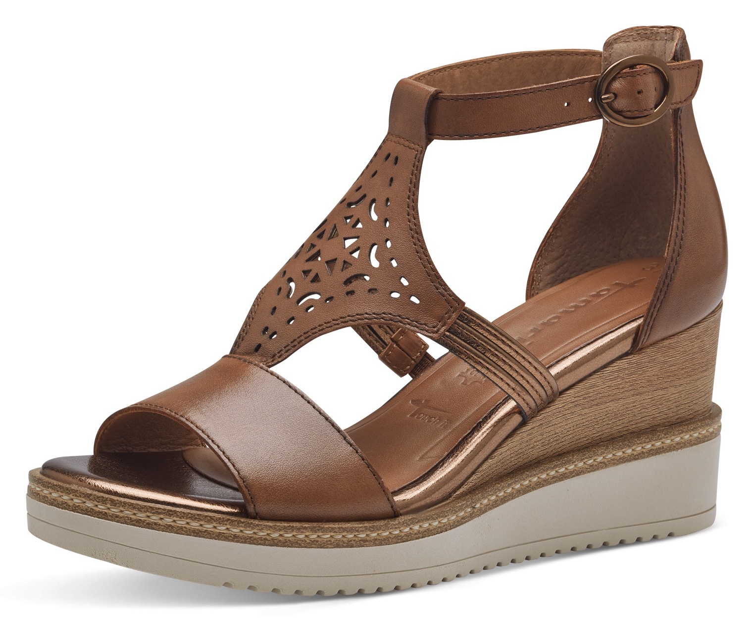 Tamaris Keilsandalette, Sommerschuh, Sandale, Keilabsatz, mit modischen Cut günstig online kaufen