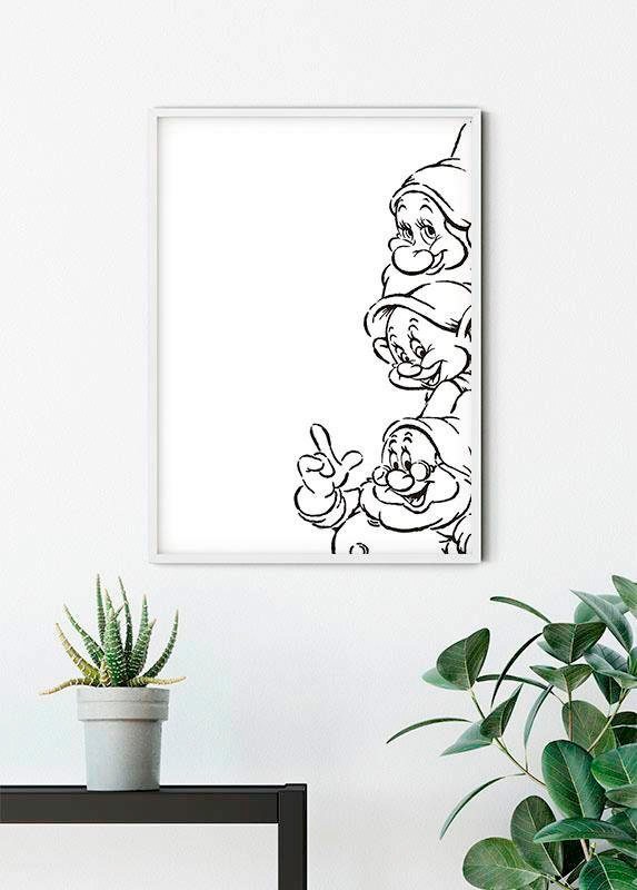 Poster Disney, Wohnzimmer Kinderzimmer, Komar Dwarves«, | Schlafzimmer, (1 St.), White BAUR »Snow
