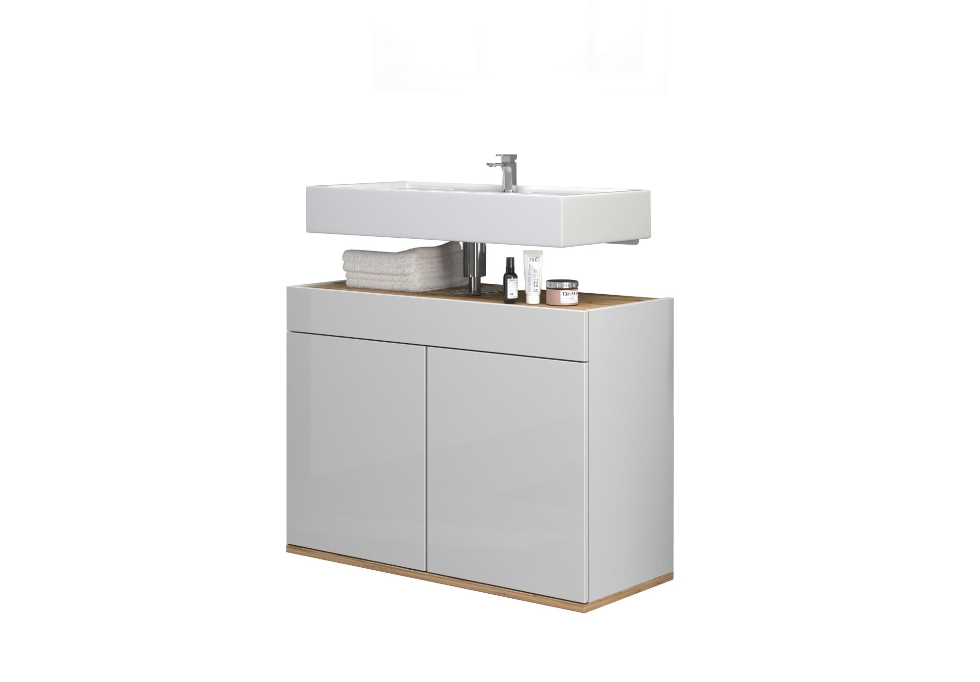 welltime Waschbeckenunterschrank "Garda" 1 Stk. tlg. Made in Italy, Fronten Hochglanz lackiert, viel Saturaum