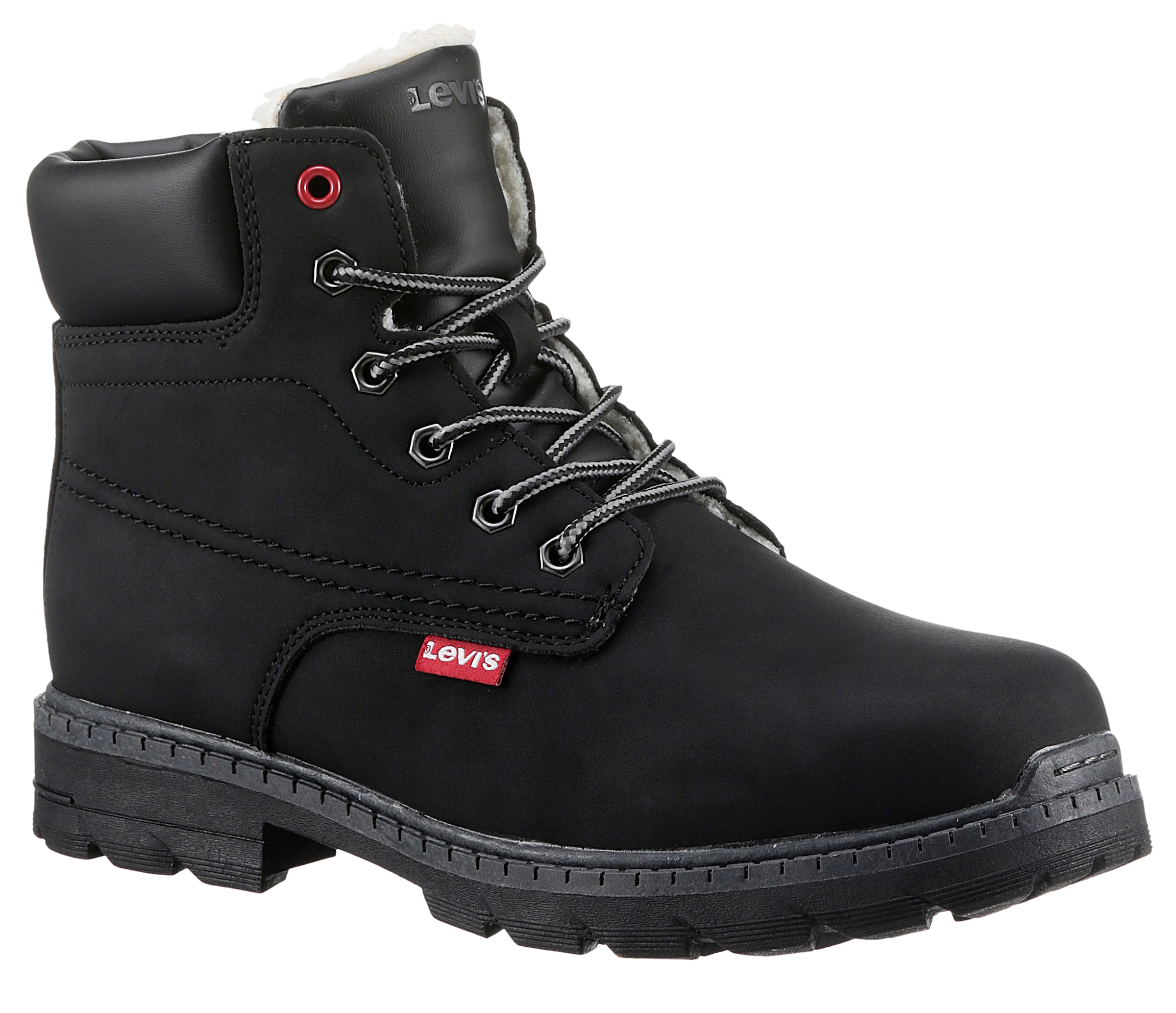 Levis Kids Winterboots "LEVIS NEW FORREST FUR", Blockabsatz, Outdoorschuh, Schnürboots mit gepolstertem Schaftrand