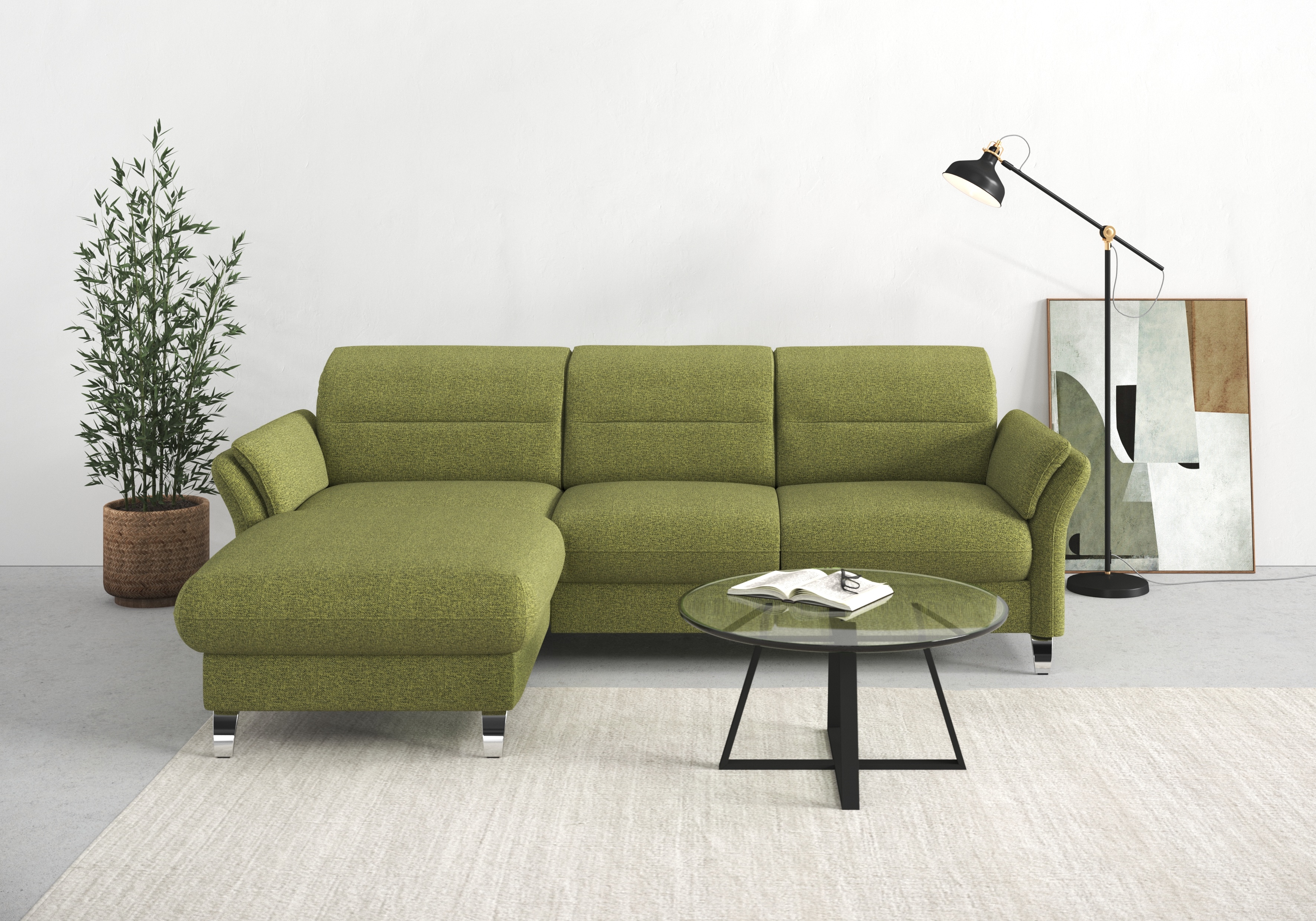 Thumbnail - sit&more Ecksofa "Grenoble L-Form mit Federkern" wahlweise mit Bettfunktion, Bettkasten, Arm- und Kopfteilverstellung