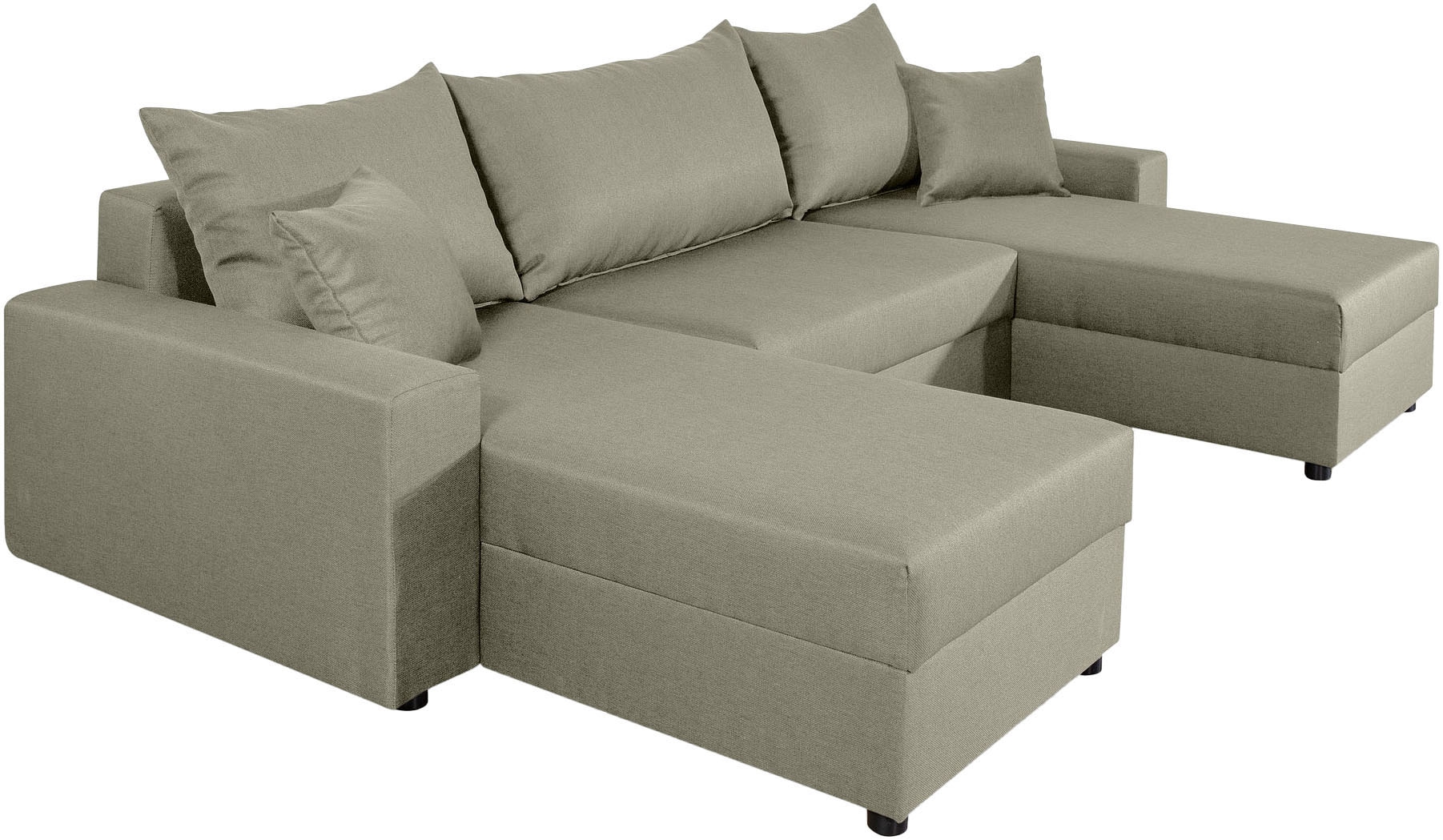 COLLECTION AB Wohnlandschaft »Pico U-Form«, Wohnlandschaft,2 X Ottomane,Polyätherschaum Polsterung