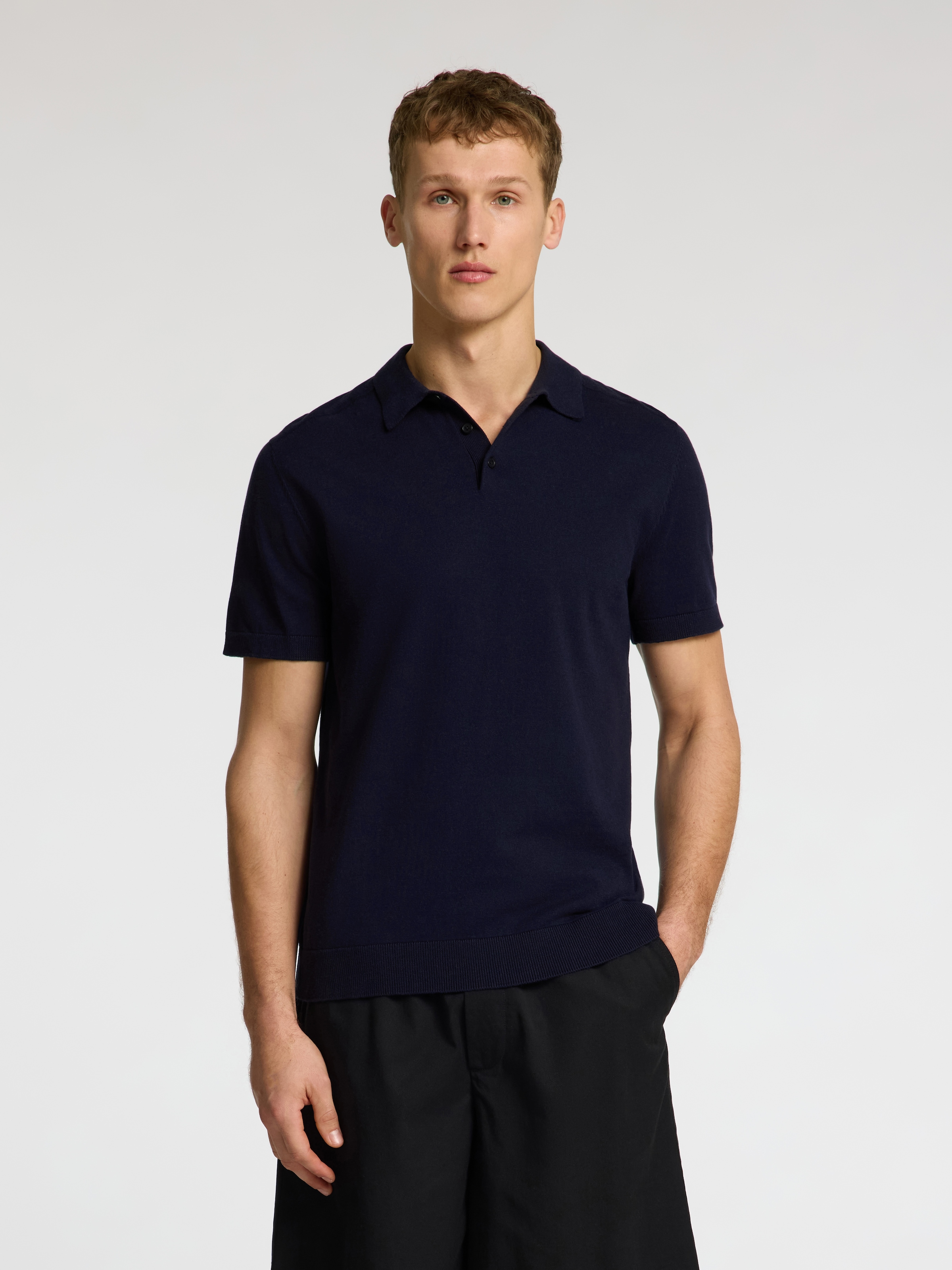 SELECTED HOMME Poloshirt "SLHBERG SS KNIT POLO NOOS", aus Feinstrick günstig online kaufen