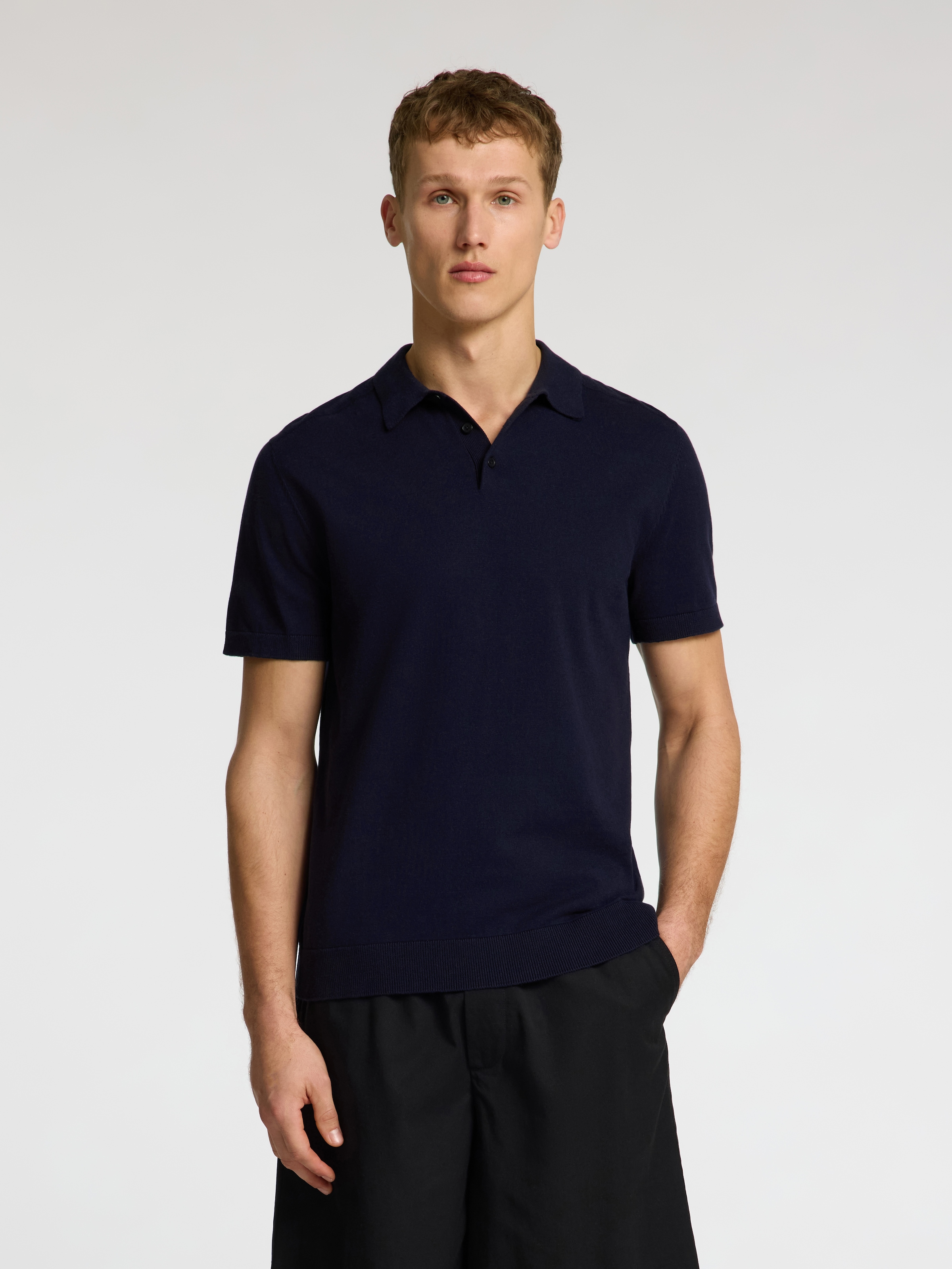 SELECTED HOMME Poloshirt "SLHBERG SS KNIT POLO NOOS" günstig online kaufen