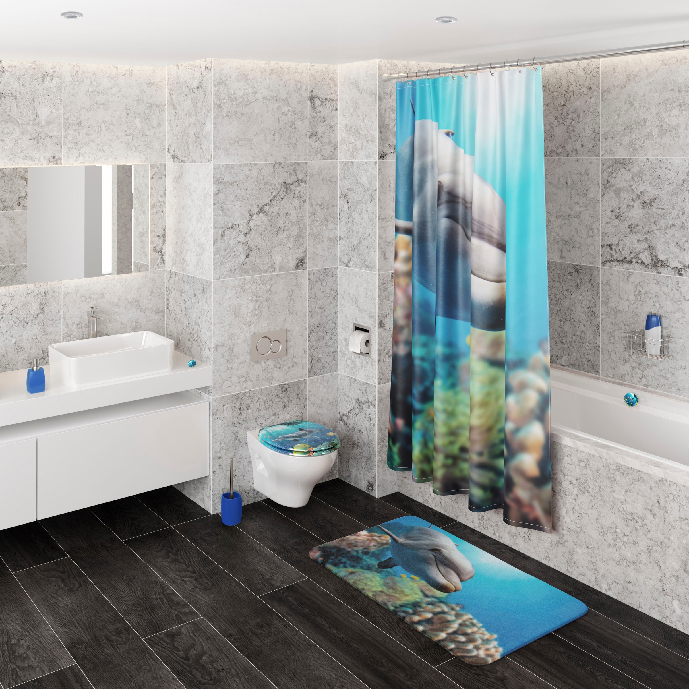 Badematte Delphin, Sanilo, Höhe 15 mm, schnell trocknend