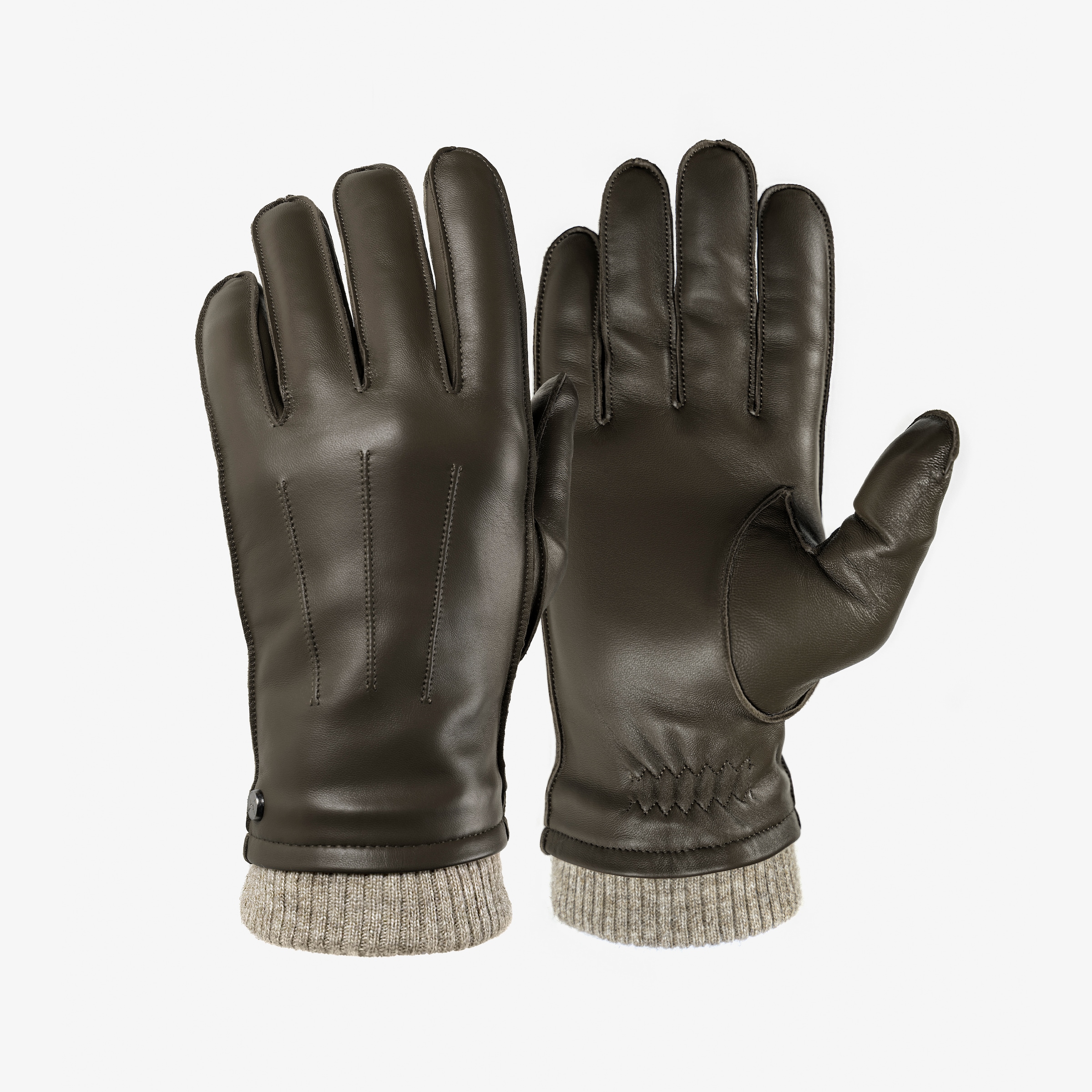 PEARLWOOD Lederhandschuhe "JACKSON", (1 Paar), Strickbündchen, dekorative Z günstig online kaufen