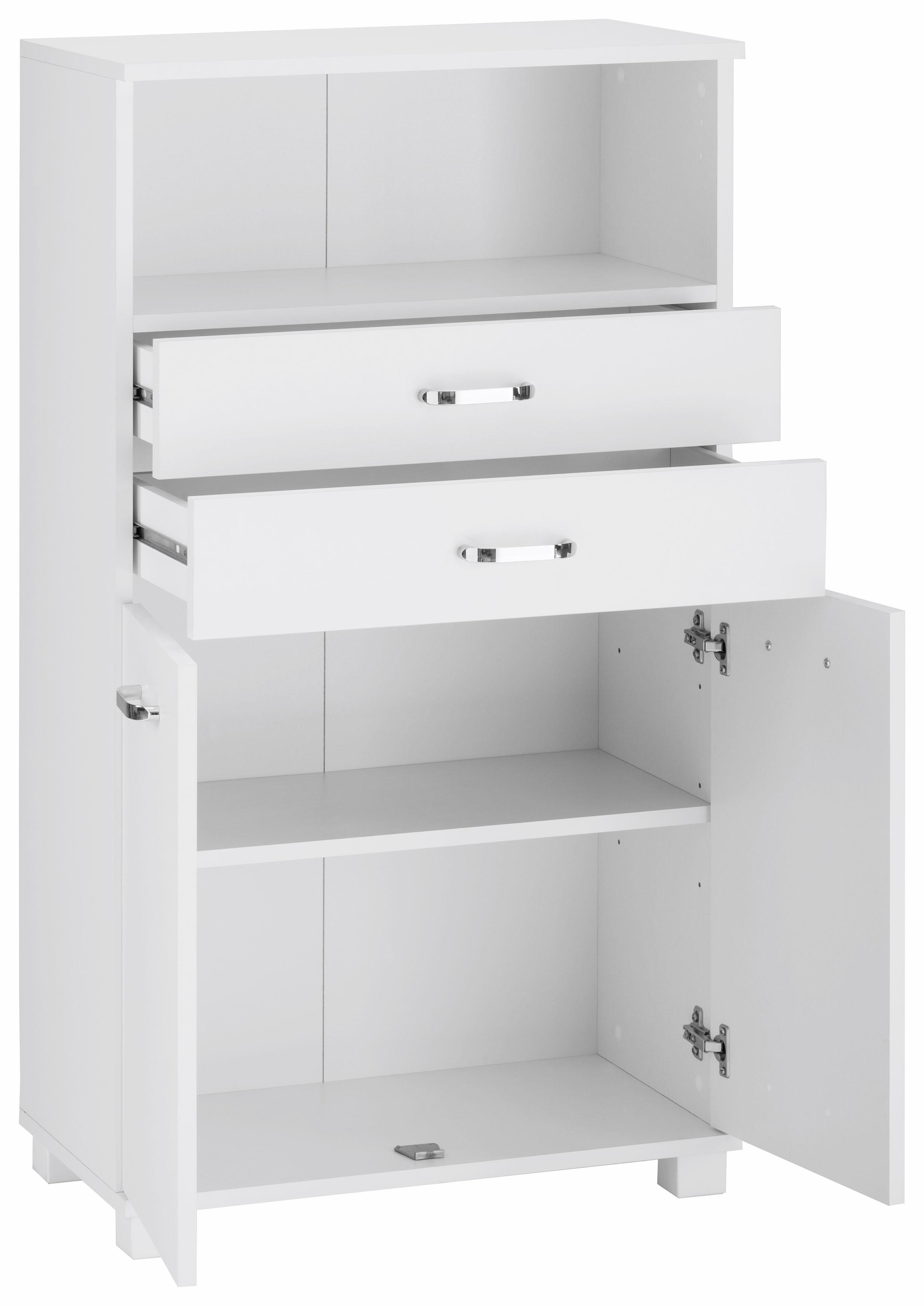 Schildmeyer Midischrank »Colli«, Breite 60 cm, Badezimmerschrank mit Metallgriffen, Ablageboden