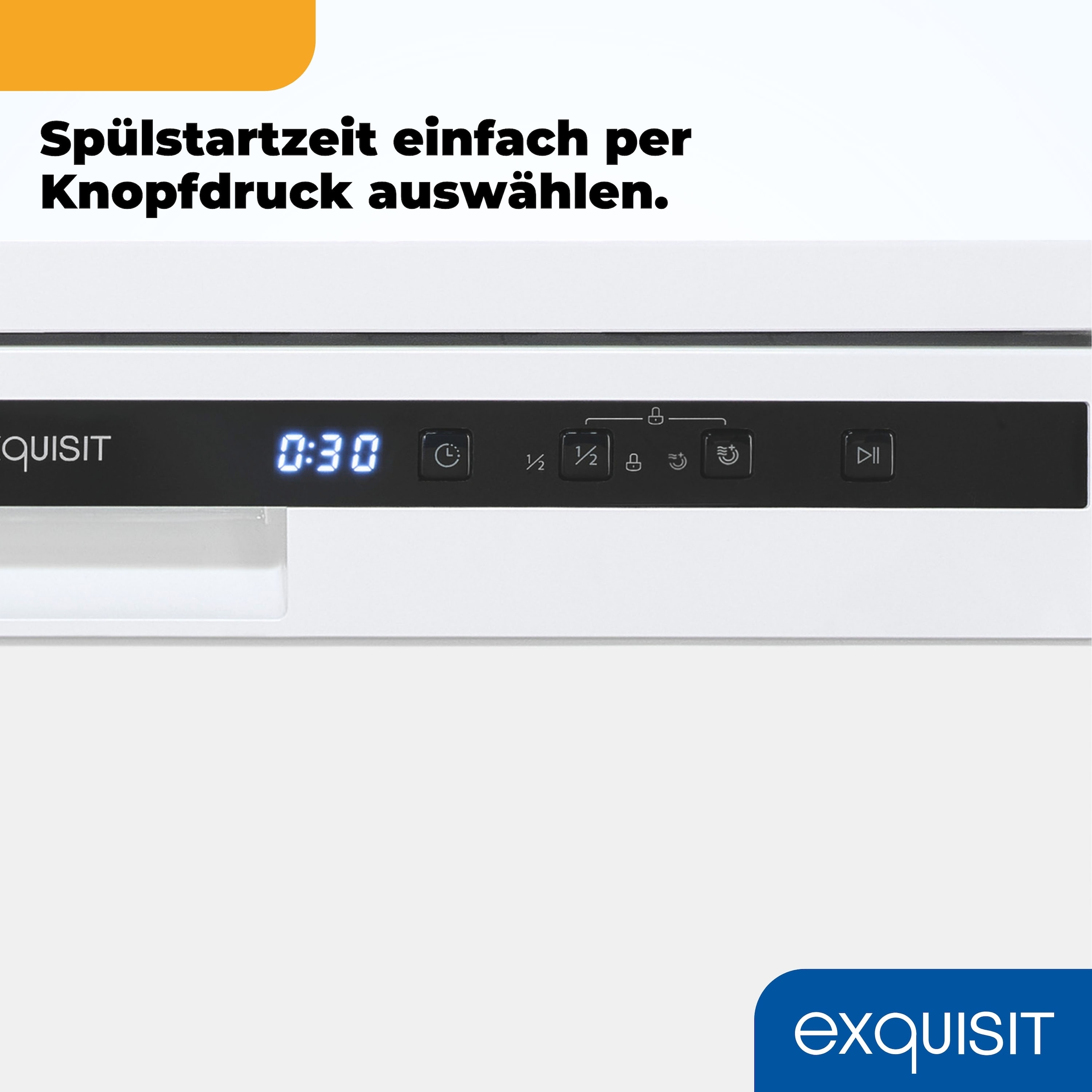 exquisit Standgeschirrspüler »GSP6312-030C weiss« 9,8 l 12 tlg. Maßgedecke 12 Maßgedecke -  LED, Besteckkorb, Auto Door Open, AquaStop