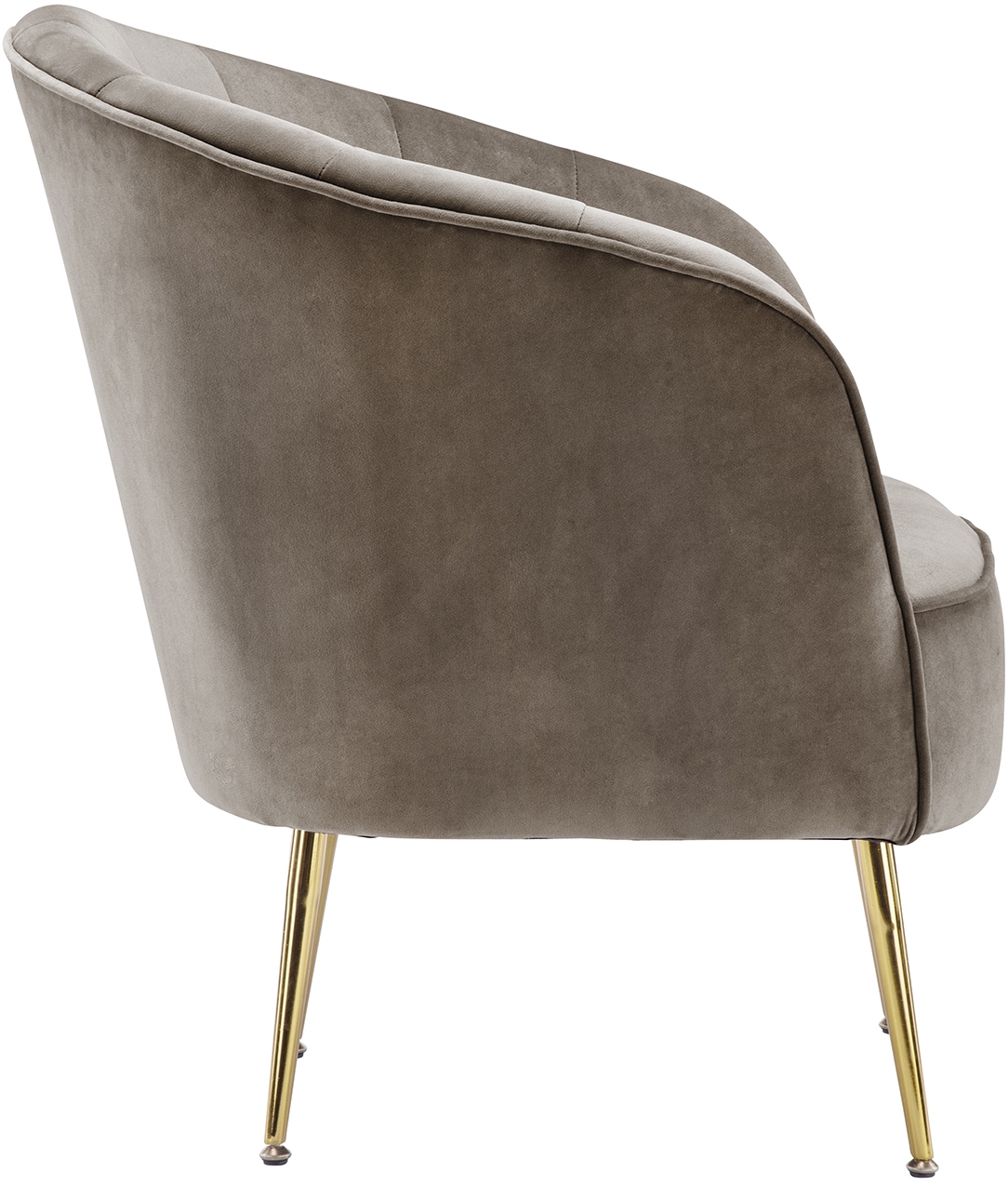Kayoom Sessel »Loulan 125, gemütlicher Cocktail-Sessel, edler Samtbezug«, (1 St.), Cocktail-Sessel, Rückenlehne mit Ziernaht, Metallbeine in Gold