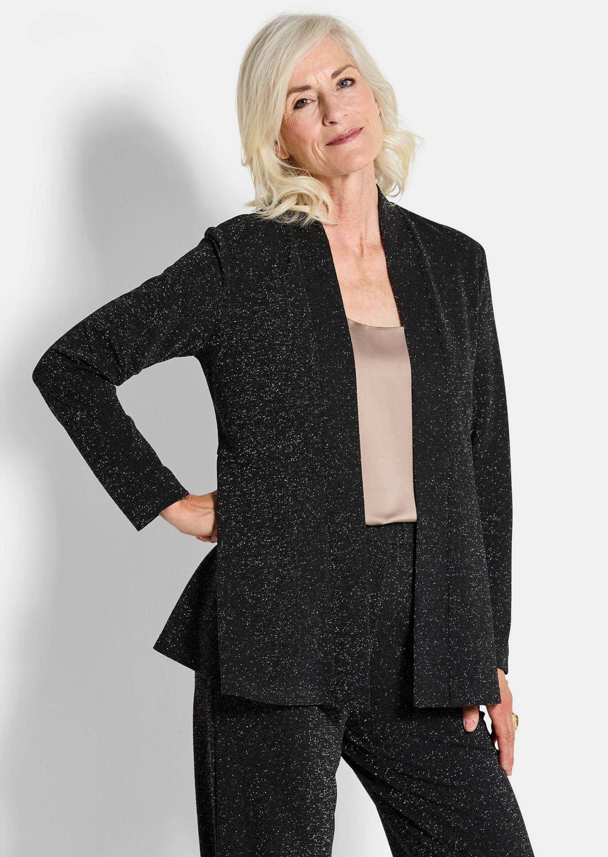 GOLDNER Jackenblazer »Kurzgröße Elegante Jerseyjacke mit Lurex«