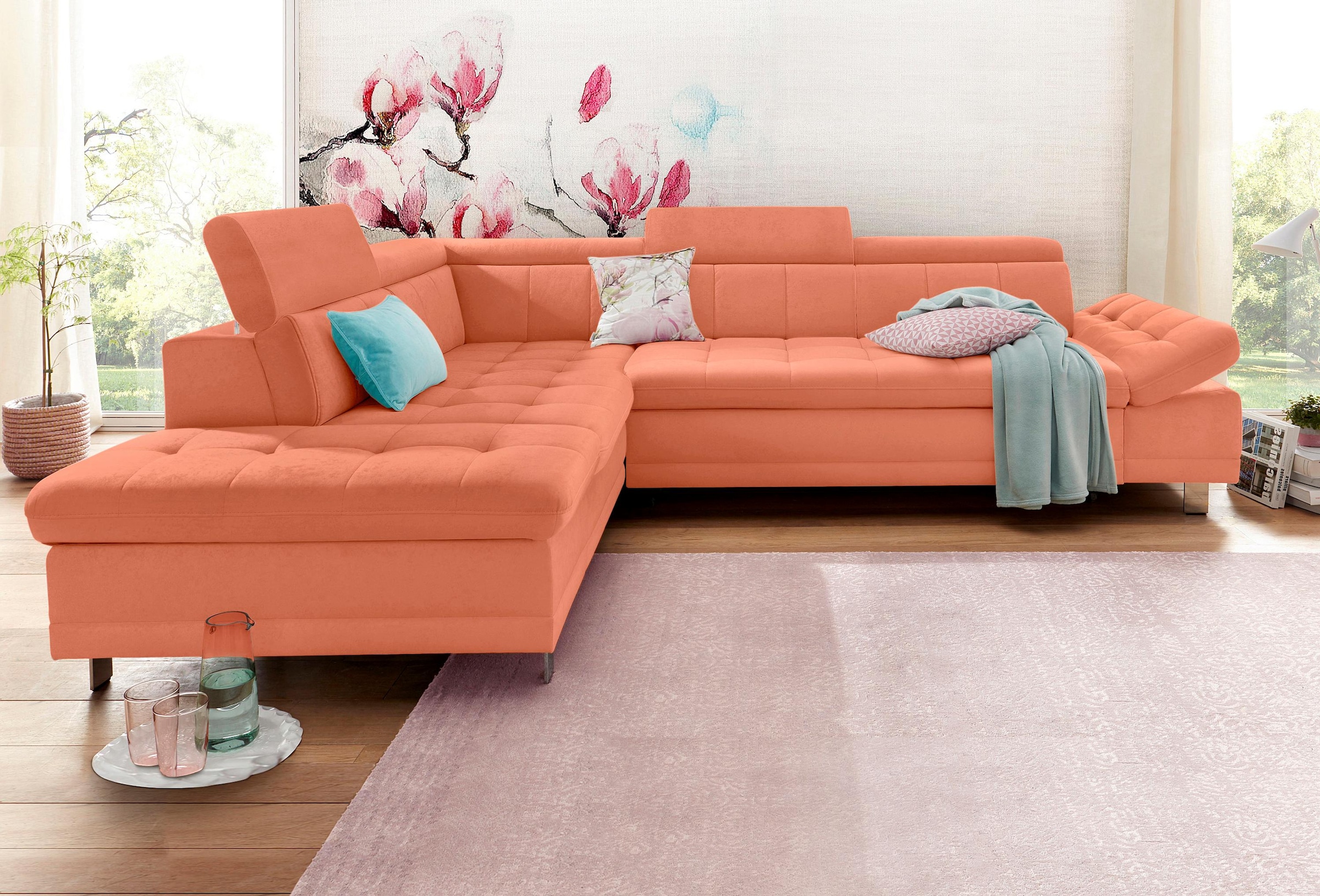 sit&more Ecksofa "Limit L-Form" wahlweise mit Schlaffunktion und Bettkasten