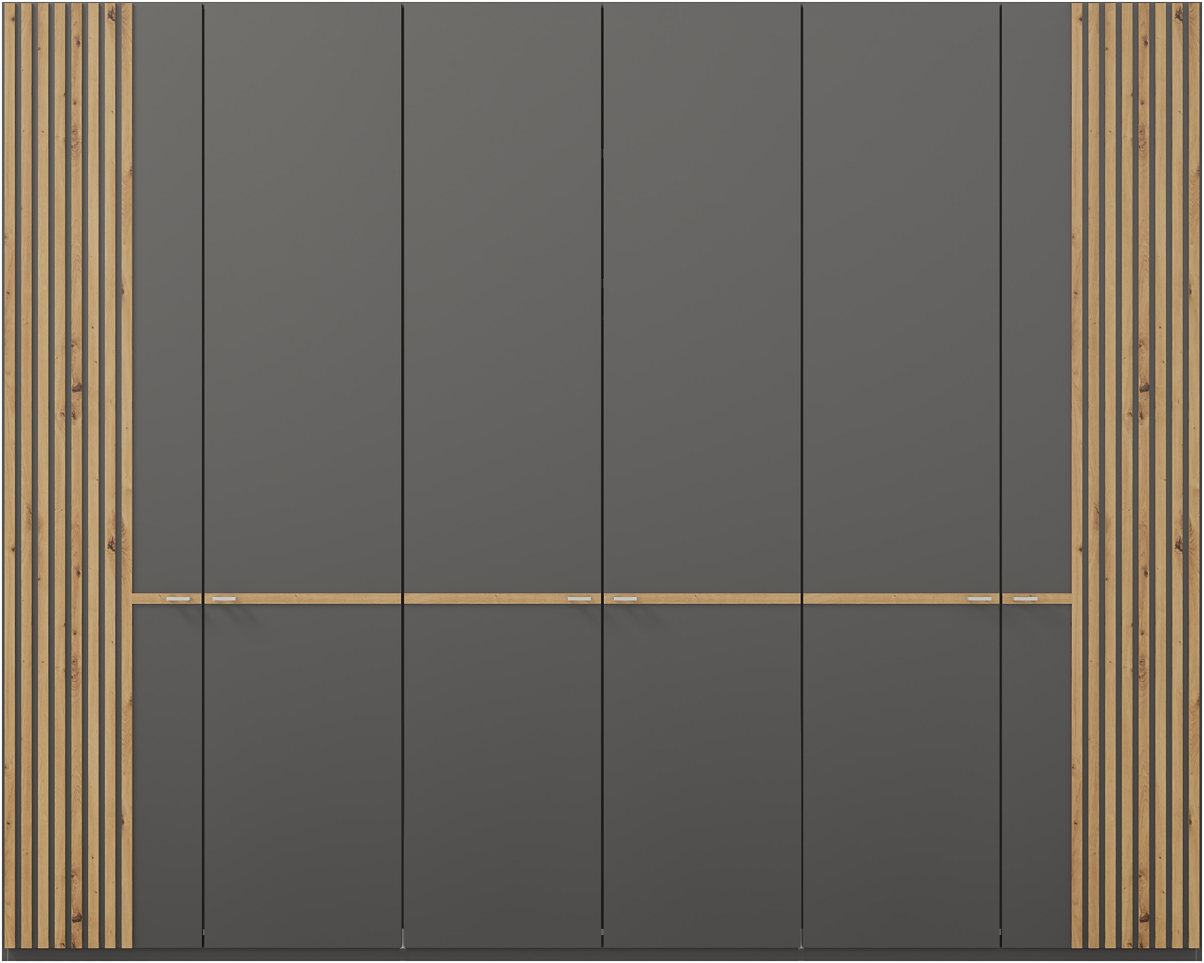 Thumbnail - Musterring Kleiderschrank "Isabelle" Lamellen in Eiche, Griffe in silber, verschiedene Größen und Farben