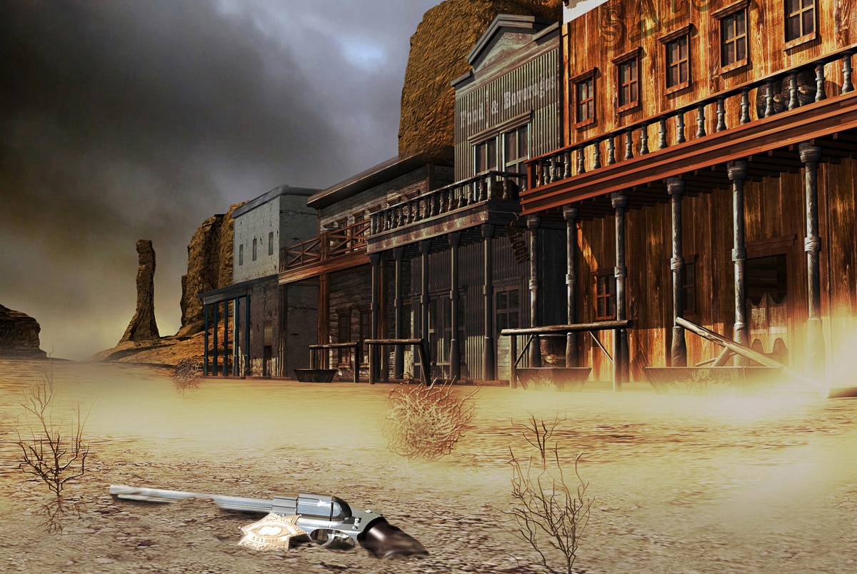 Papermoon Fototapete "Revolver im Sand"