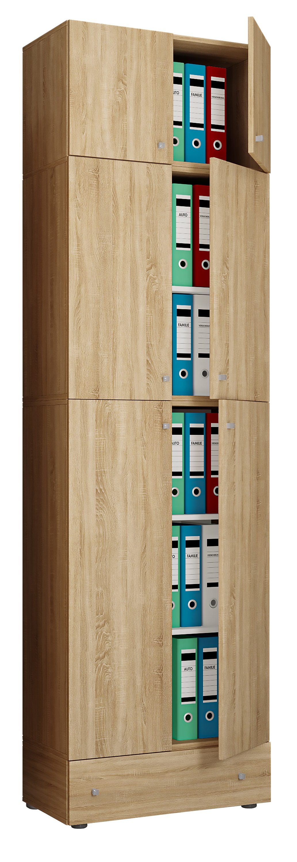 Aktenschrank VCM "XXL Büroschrank Aktenschrank Schrank Lona 5fach AS", braun (sonoma, eiche), B:70cm T:39cm, Obermaterial: 100% Holz Wood., Schränke -