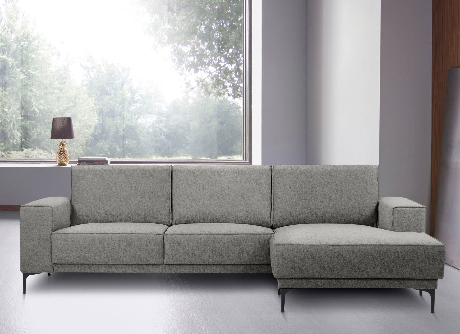 Places of Style Ecksofa "Polsterecke Oland, Struktur, Flachgewebe, Luxus-Mi günstig online kaufen