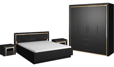 Schlafzimmer-Set »Arno«, (4 St.), mit silber-oder goldfarbener Spiegelfolie