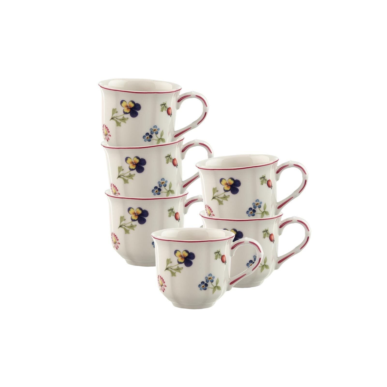 Villeroy & Boch Espressotasse "Espressotassen Petite Fleur 80 ml 6er Set weiß" Spülmaschinengeeignet, Mikrowellengeeignet