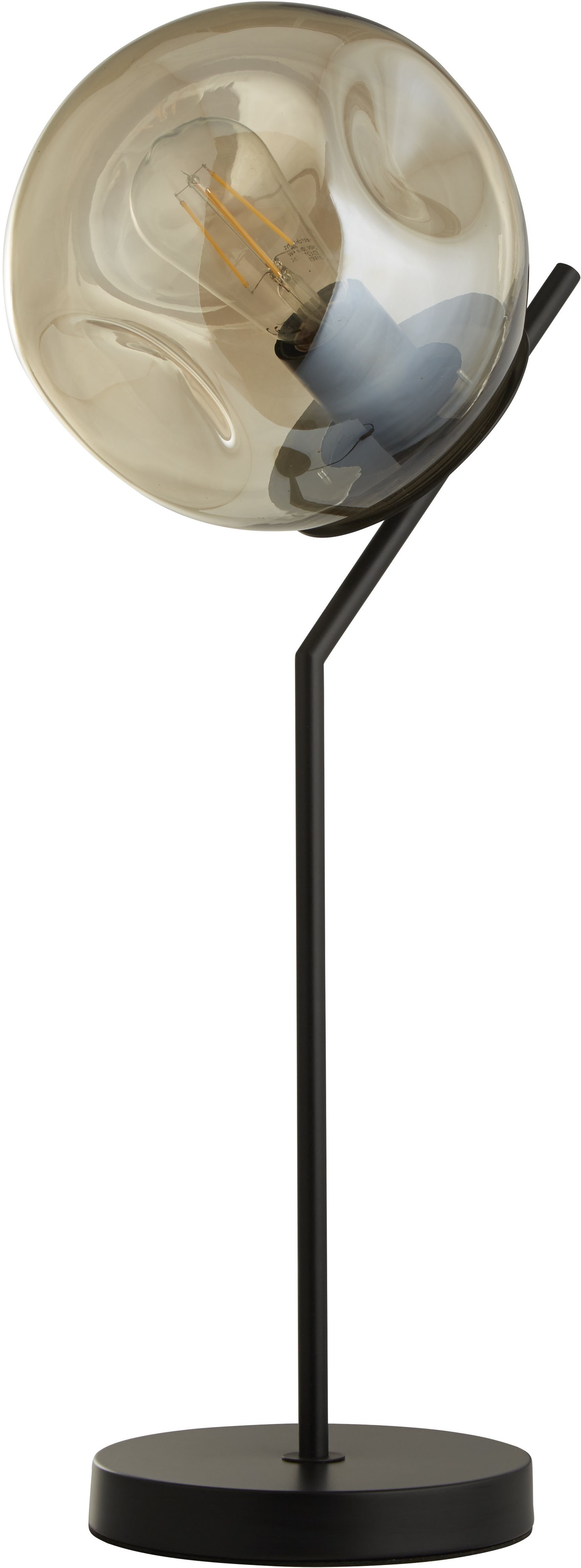 Searchlight Tischleuchte »Punch-Tischlampe - Schwarzmetall- und Champagner-Lochglas« E27 1 Stk.