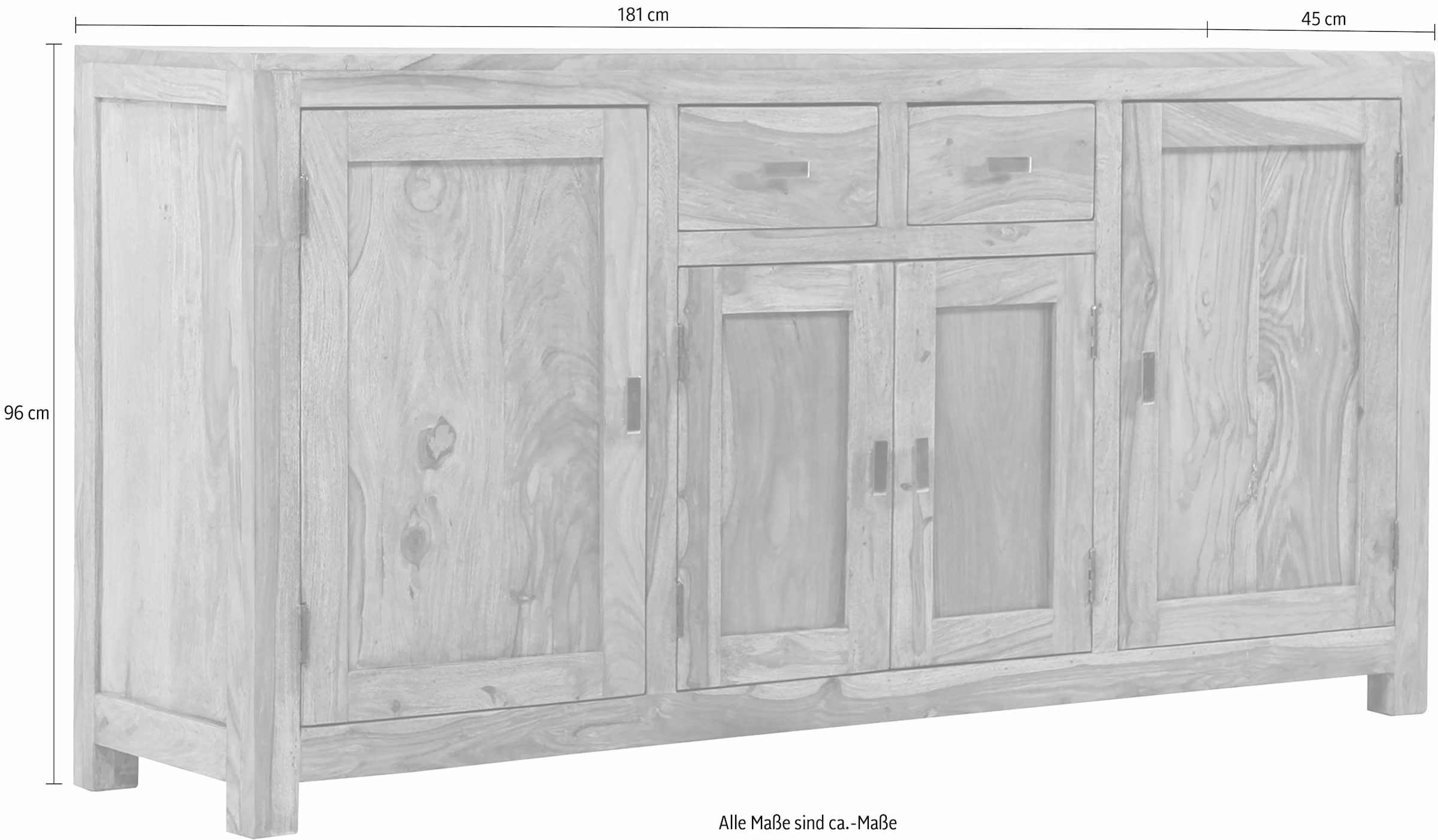 Gutmann Factory Sideboard »Inka«, aus massivem Sheesham Holz, Breite 181 cm