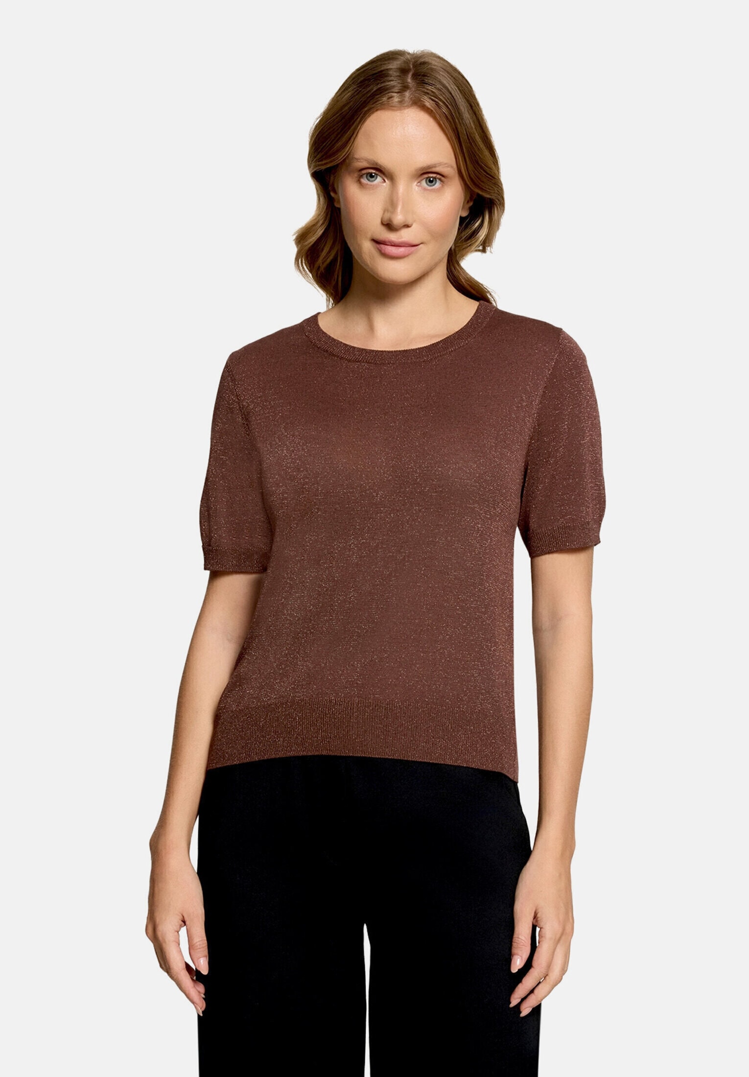 Betty&Co Kurzarmshirt »Damen mit Lurexfaden« 1